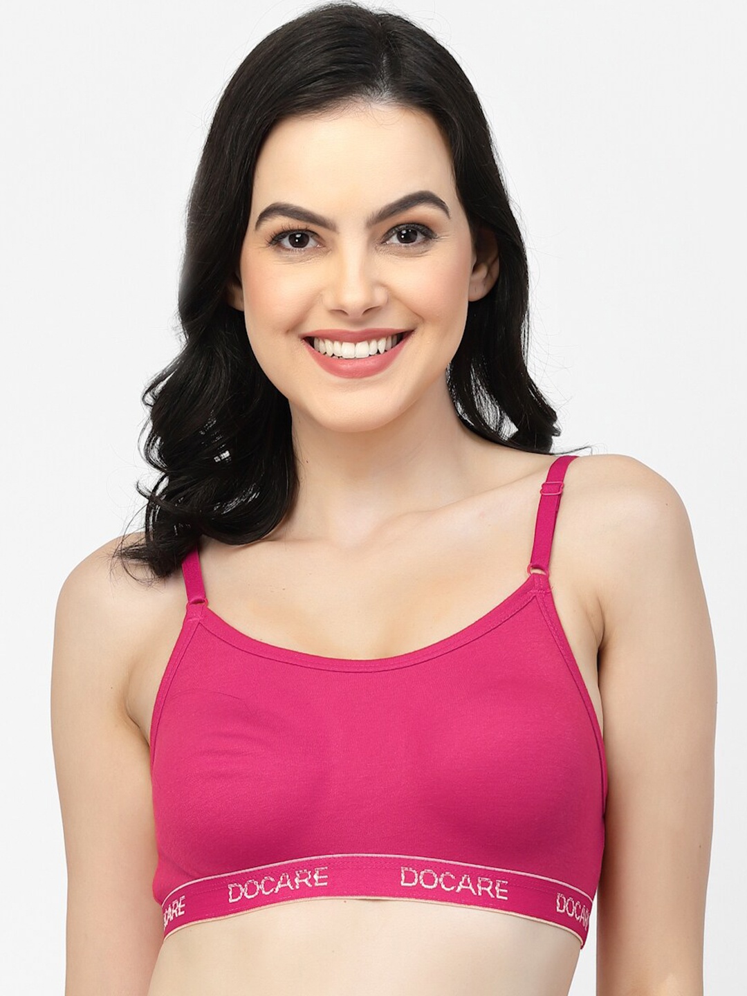 

Docare Full Coverage All Day Comfort Seamless Cotton Sports Bra, Pink