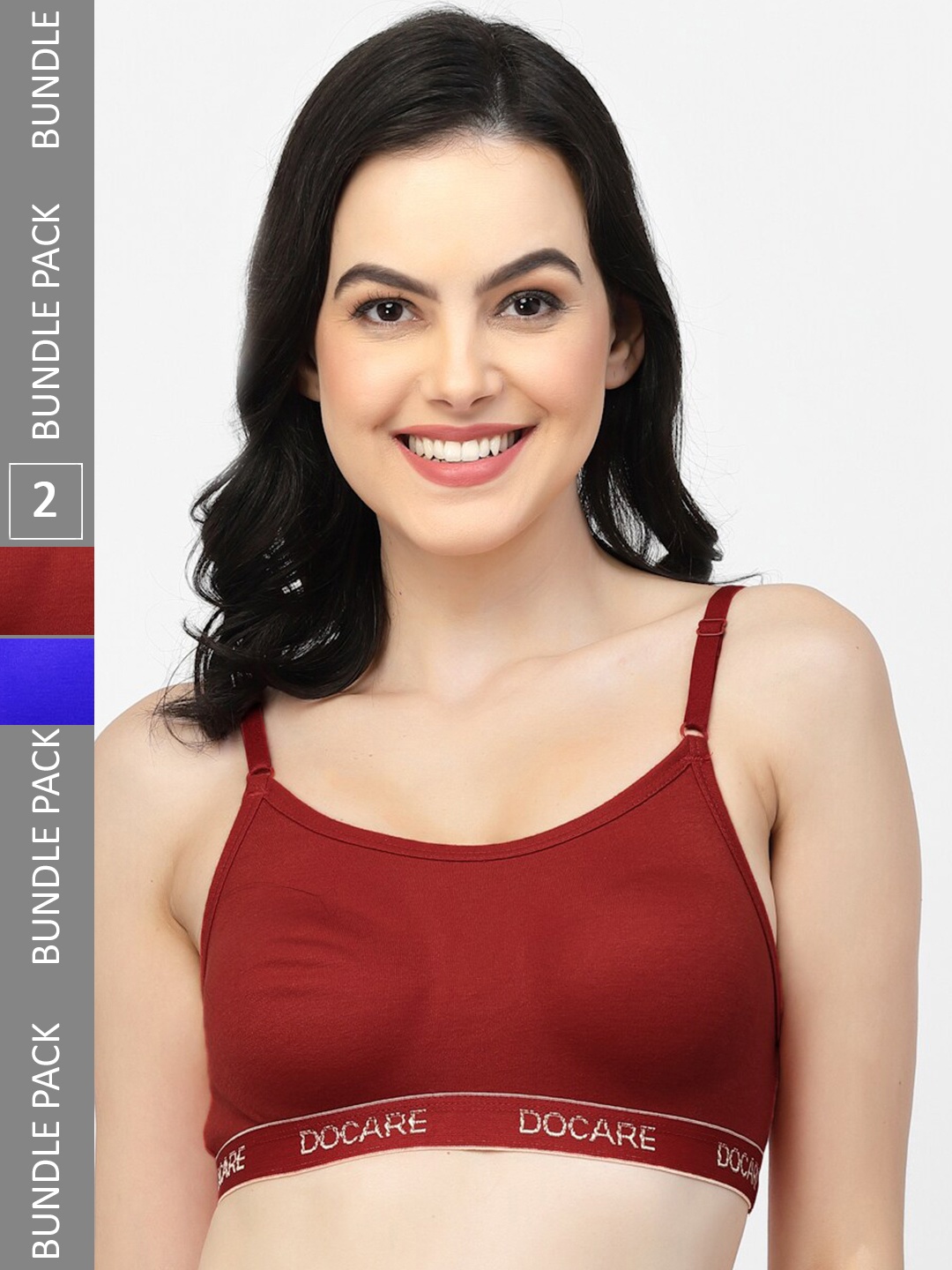 

Docare Non Wired All Day Comfort Seamless Full Coverage Cotton Workout Bra, Multi