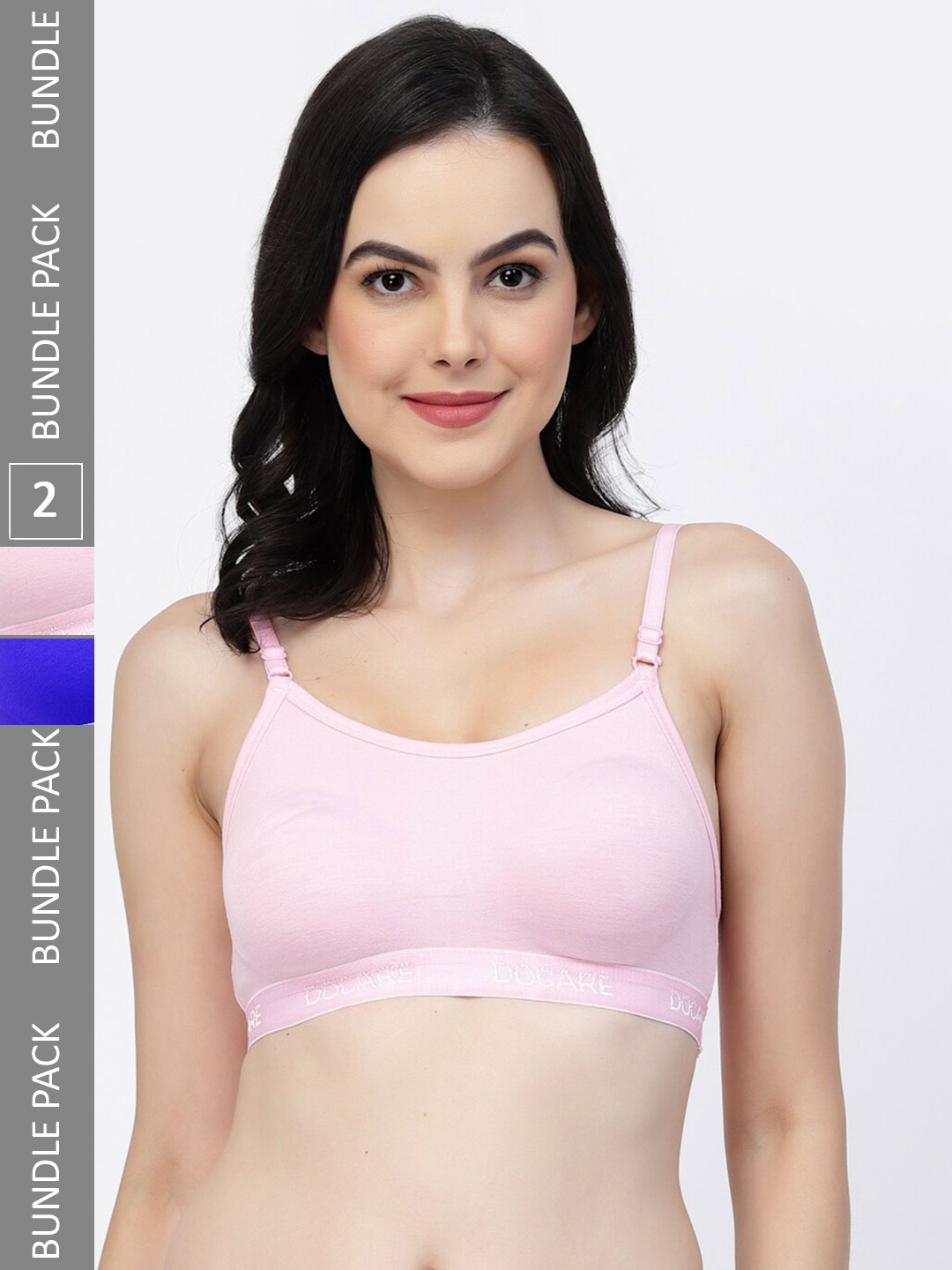 

Docare Pack Of 2 Full Coverage Medium Support Cotton Sports Bra, Pink