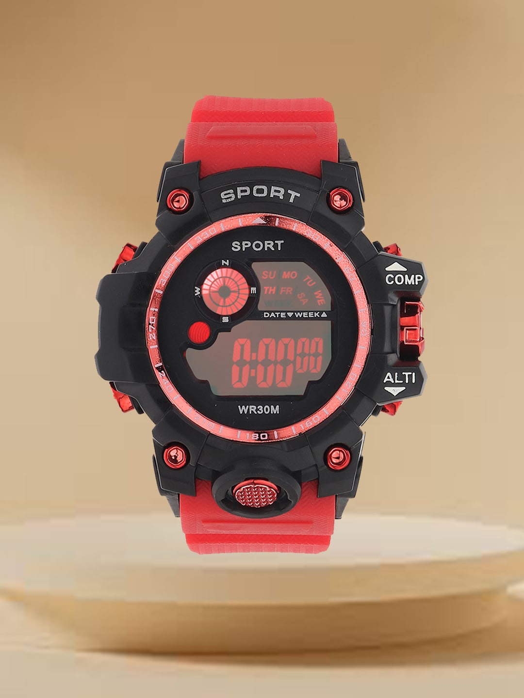 

Fantasy World Kids Digital Multi Function Sports Digital Watch FW-Sport-021-RD, Red