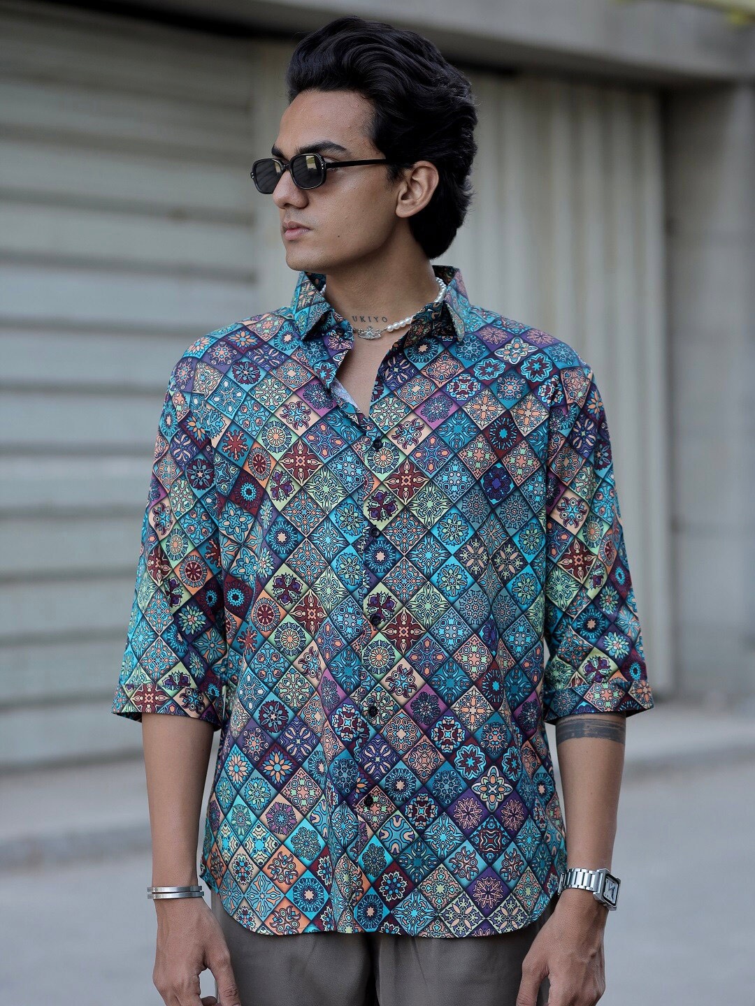 

ADDY'S for men Comfort Ethnic Motifs Printed Casual Shirt, Blue