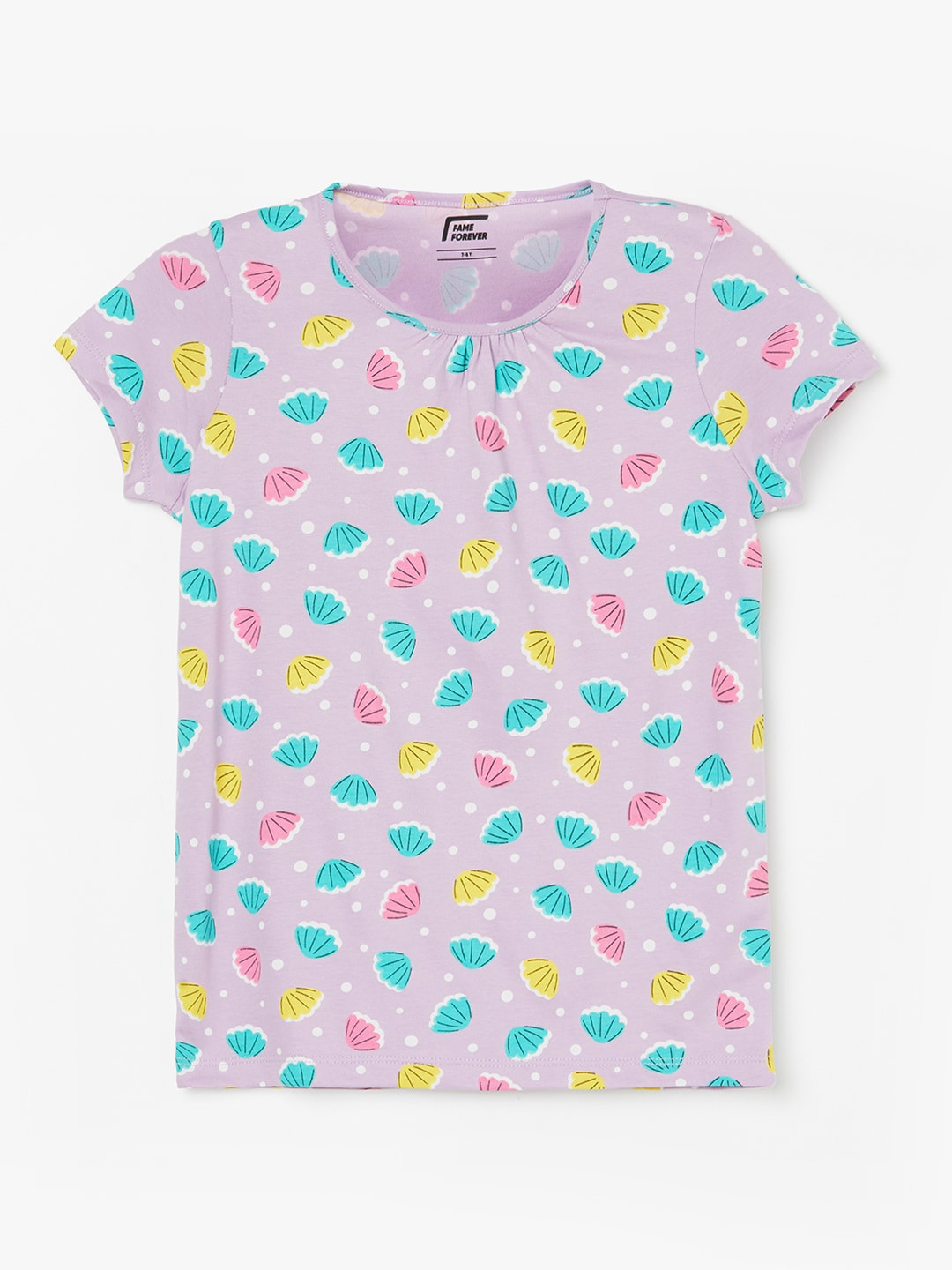

Fame Forever by Lifestyle Girls Conversational Printed Pure Cotton T-shirt, Purple