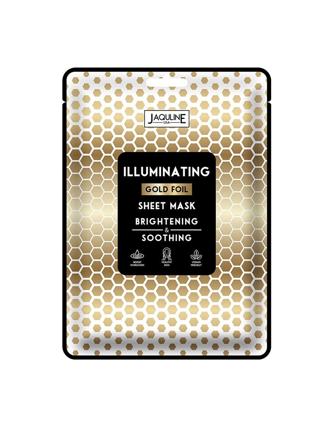 

Jaquline USA Illuminating Gold Foil Sheet Mask with Brightening & Soothing - 35g, Black