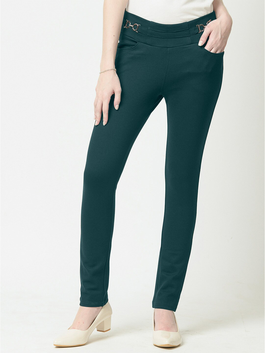 

urSense Women Mid-Rise Treggings, Green