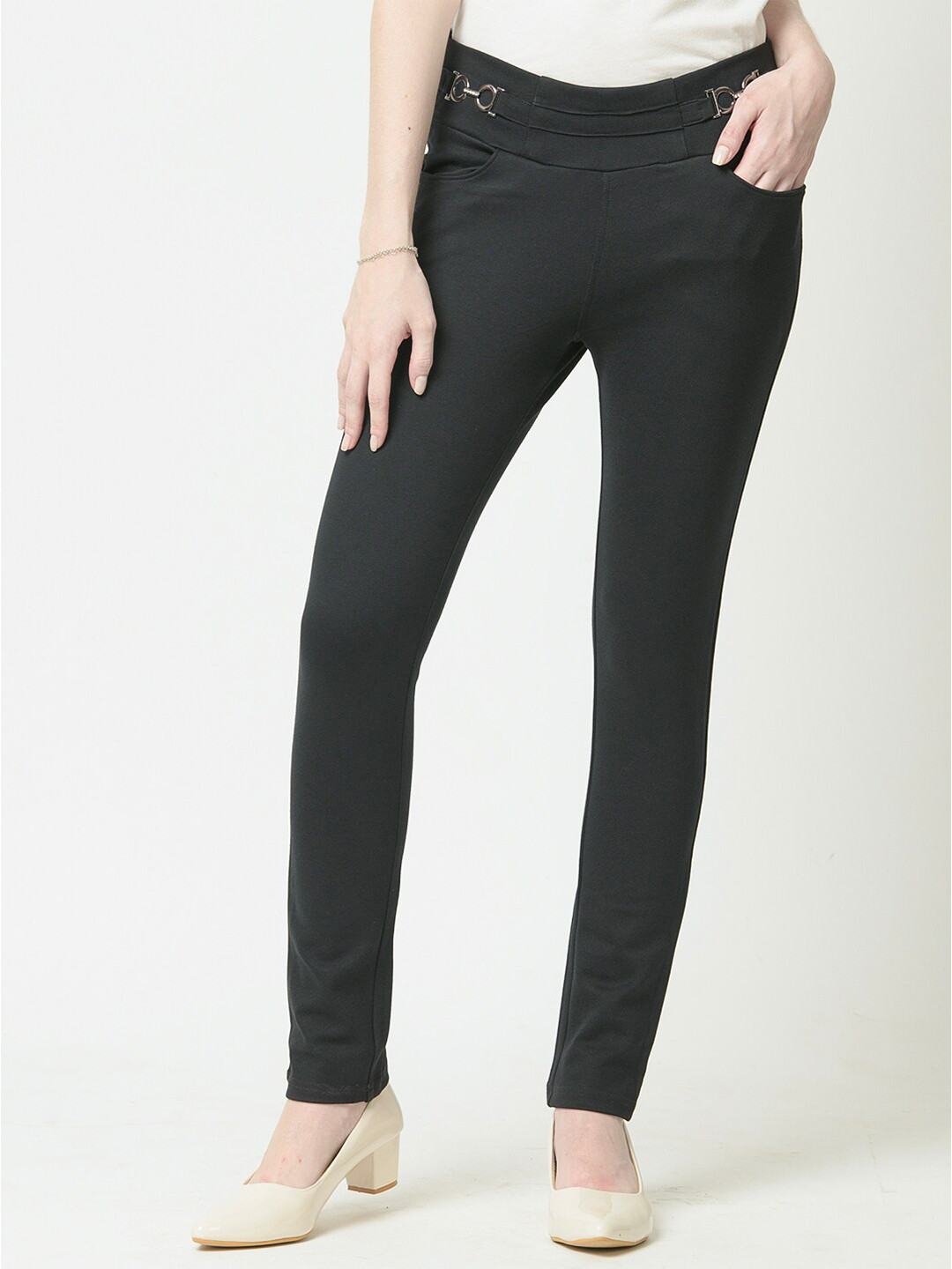 

urSense Women Mid-Rise Treggings, Black