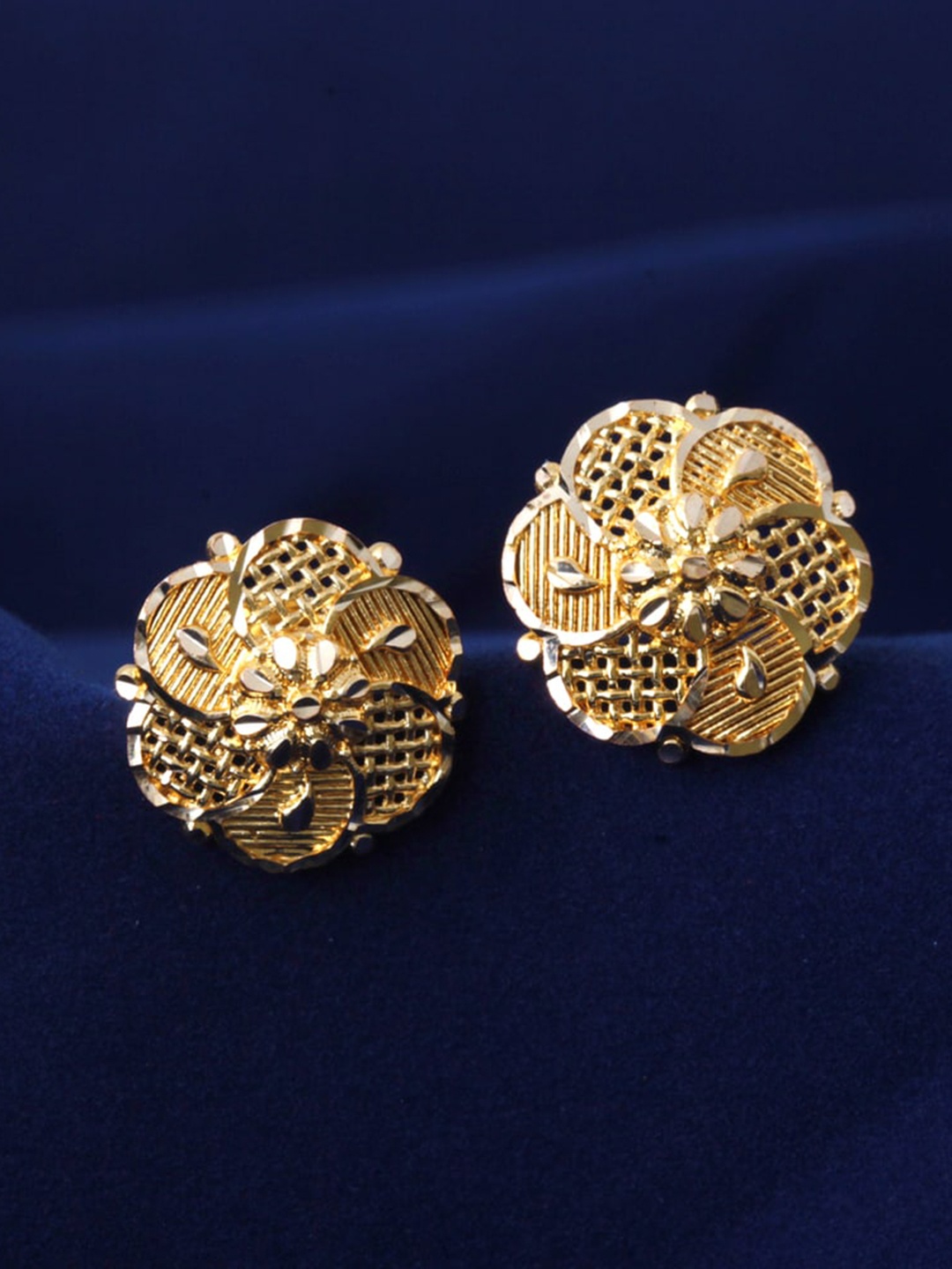 

MEENAZ 2Pcs Gold-Plated Studs Earrings