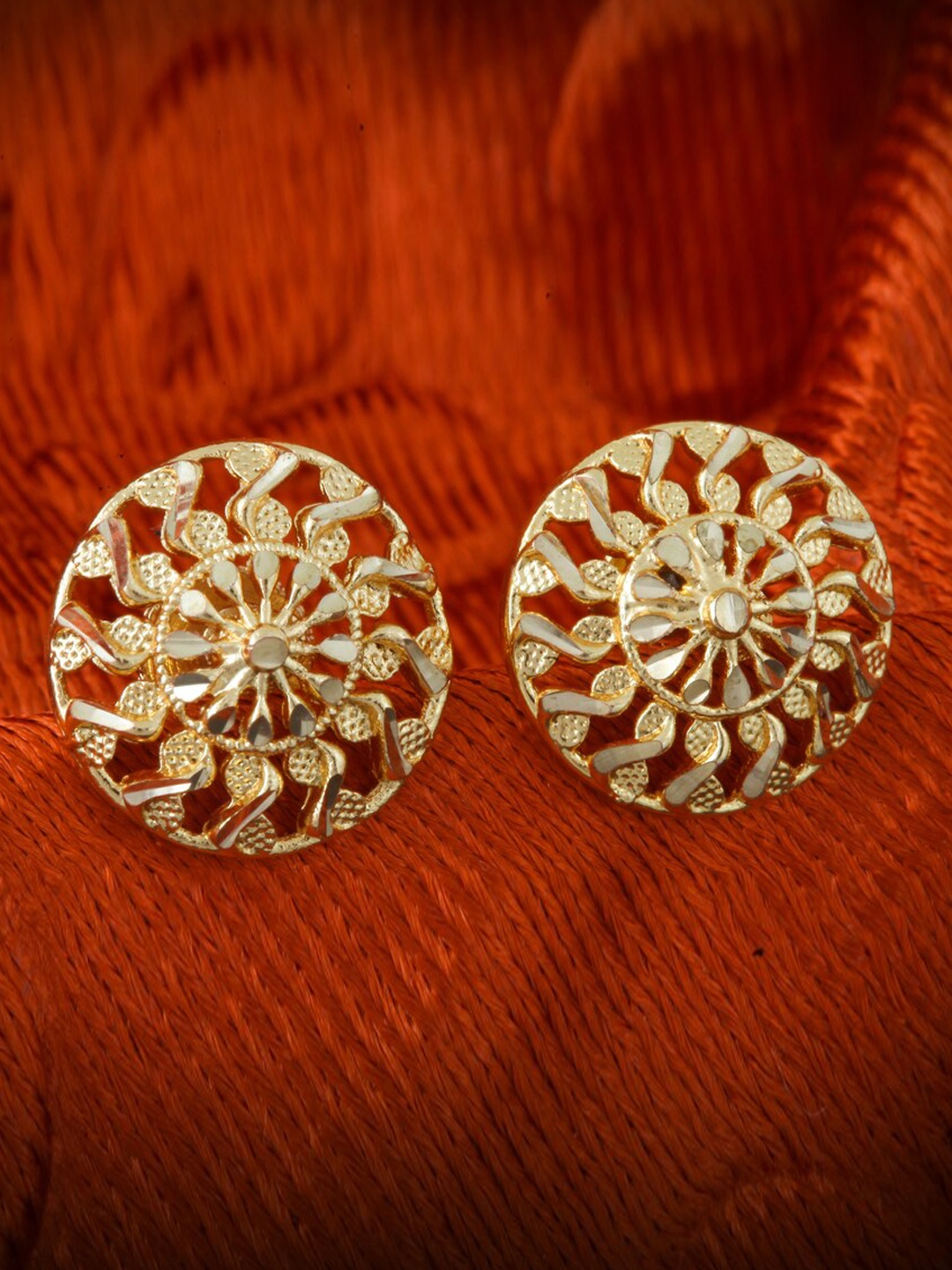 

MEENAZ Set Of 4 Gold-Plated Stone Studded Studs Earrings