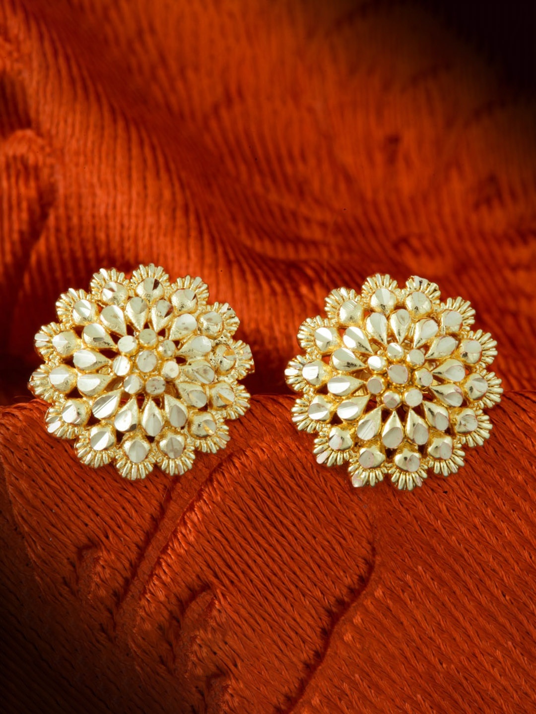 

MEENAZ 2Pcs Gold-Plated Studs Earrings