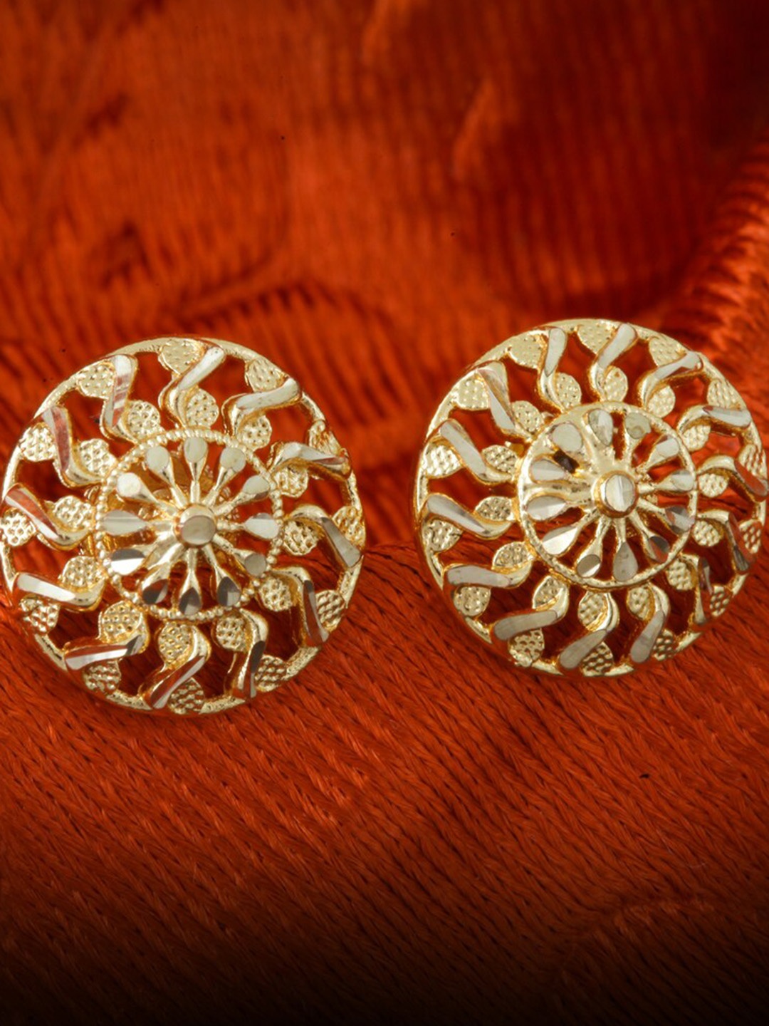 

MEENAZ 4Pcs Gold-Plated Studs Earrings
