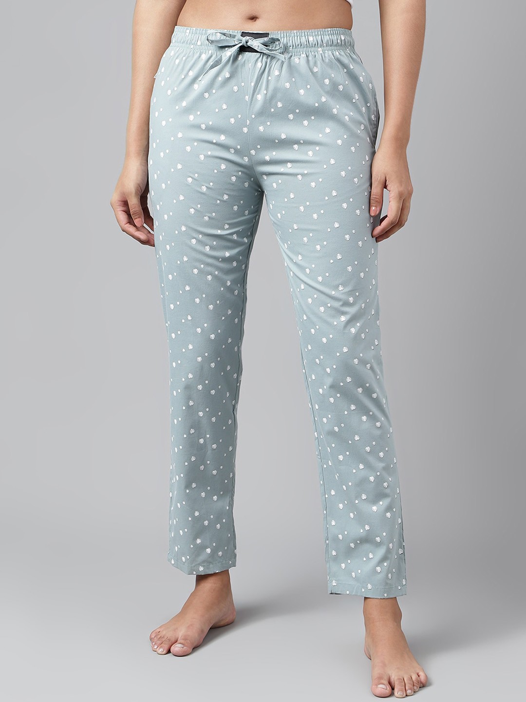 

FLAMBOYANT Women Conversational Printed Pure Cotton Lounge Pants, Blue