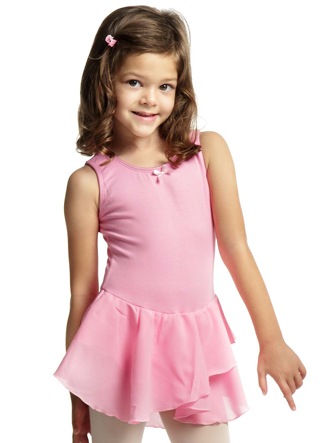 

IKAANYA Girls Ballet Chiffon Leotard Dress, Pink
