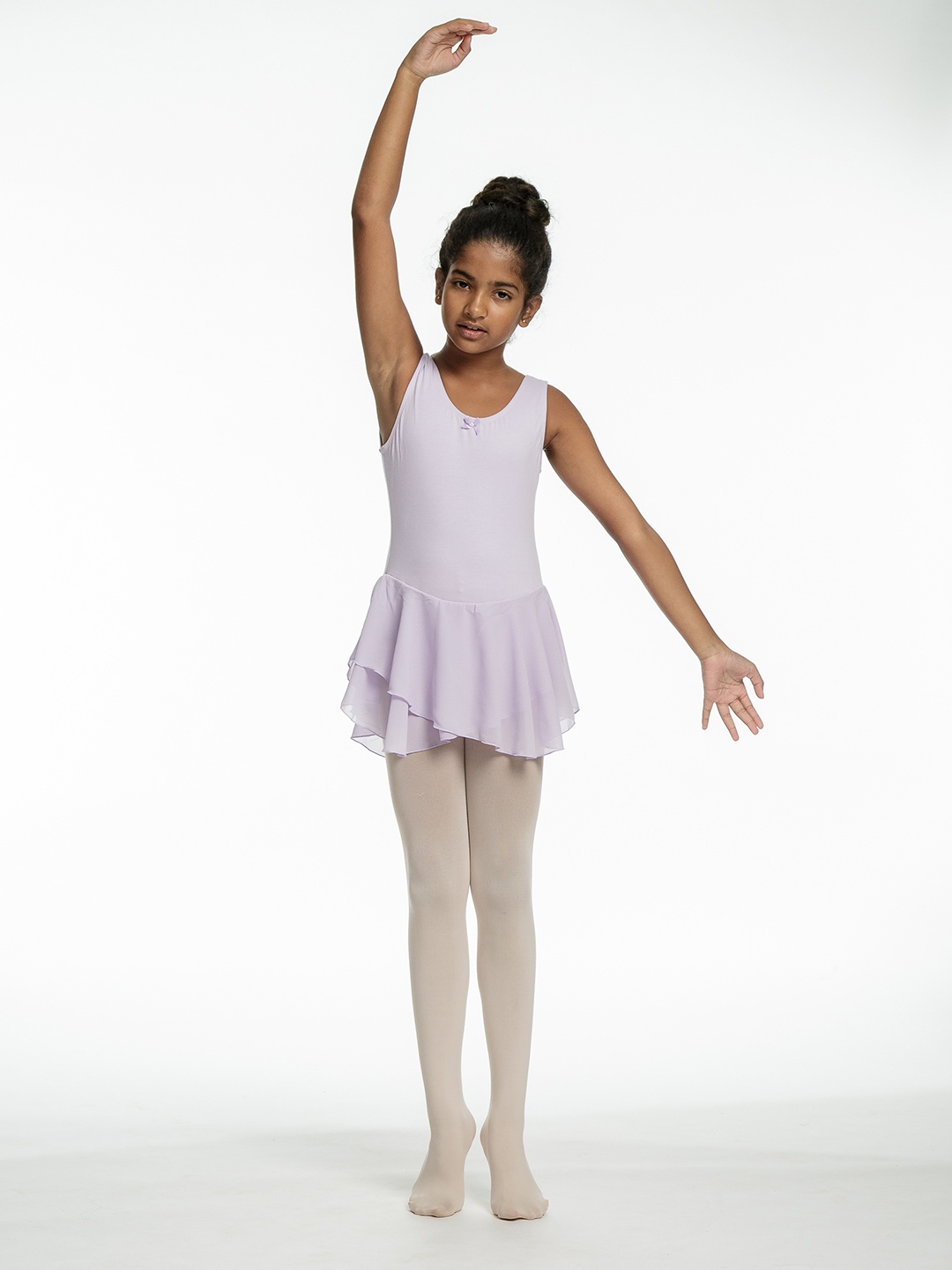 

IKAANYA Girls Ballet Chiffon Leotard Dress, Lavender