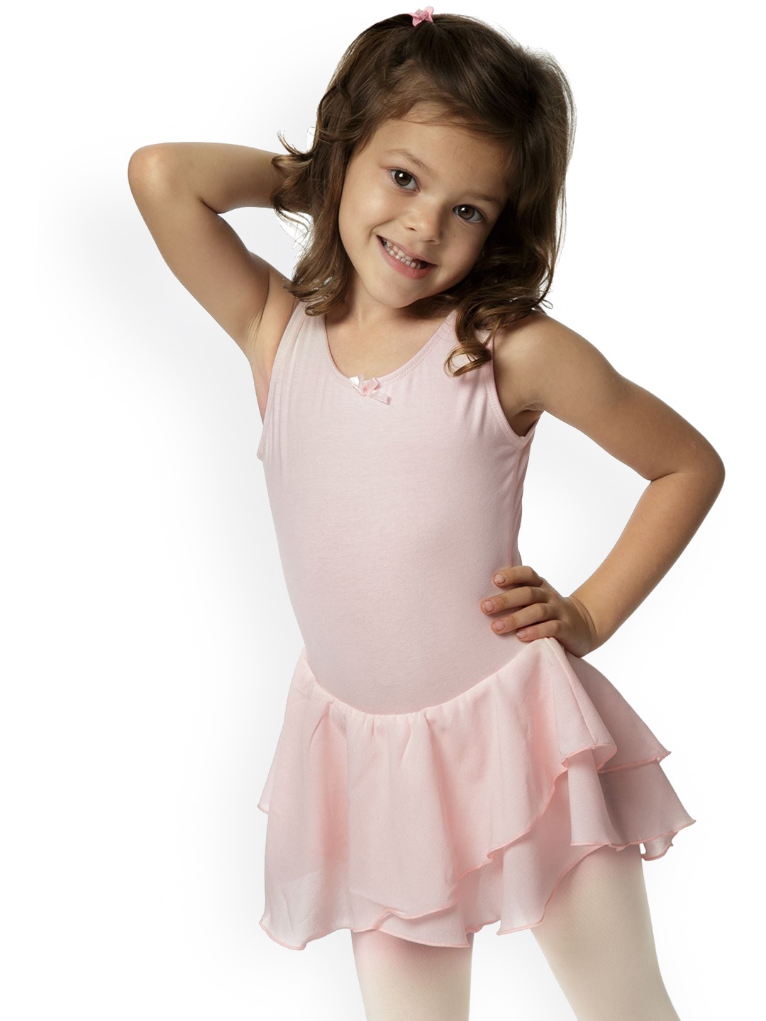 

IKAANYA Girls Ballet Chiffon Leotard Dress, Pink