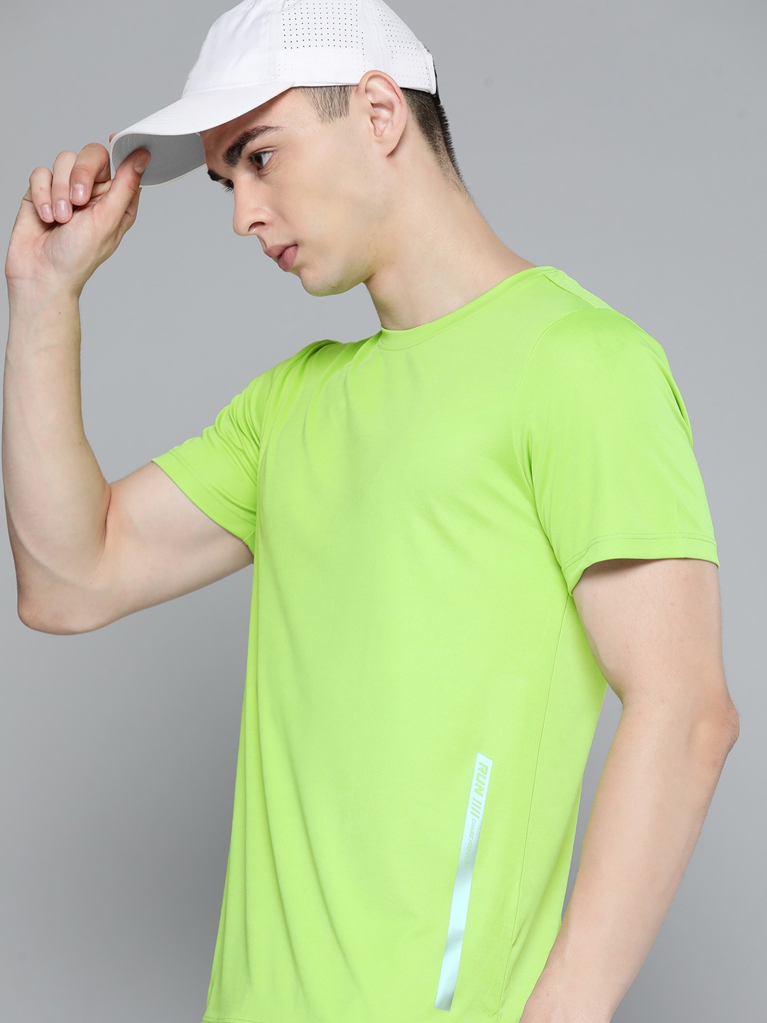 

HRX by Hrithik Roshan Rapid-Dry Running T-shirt, Fluorescent green