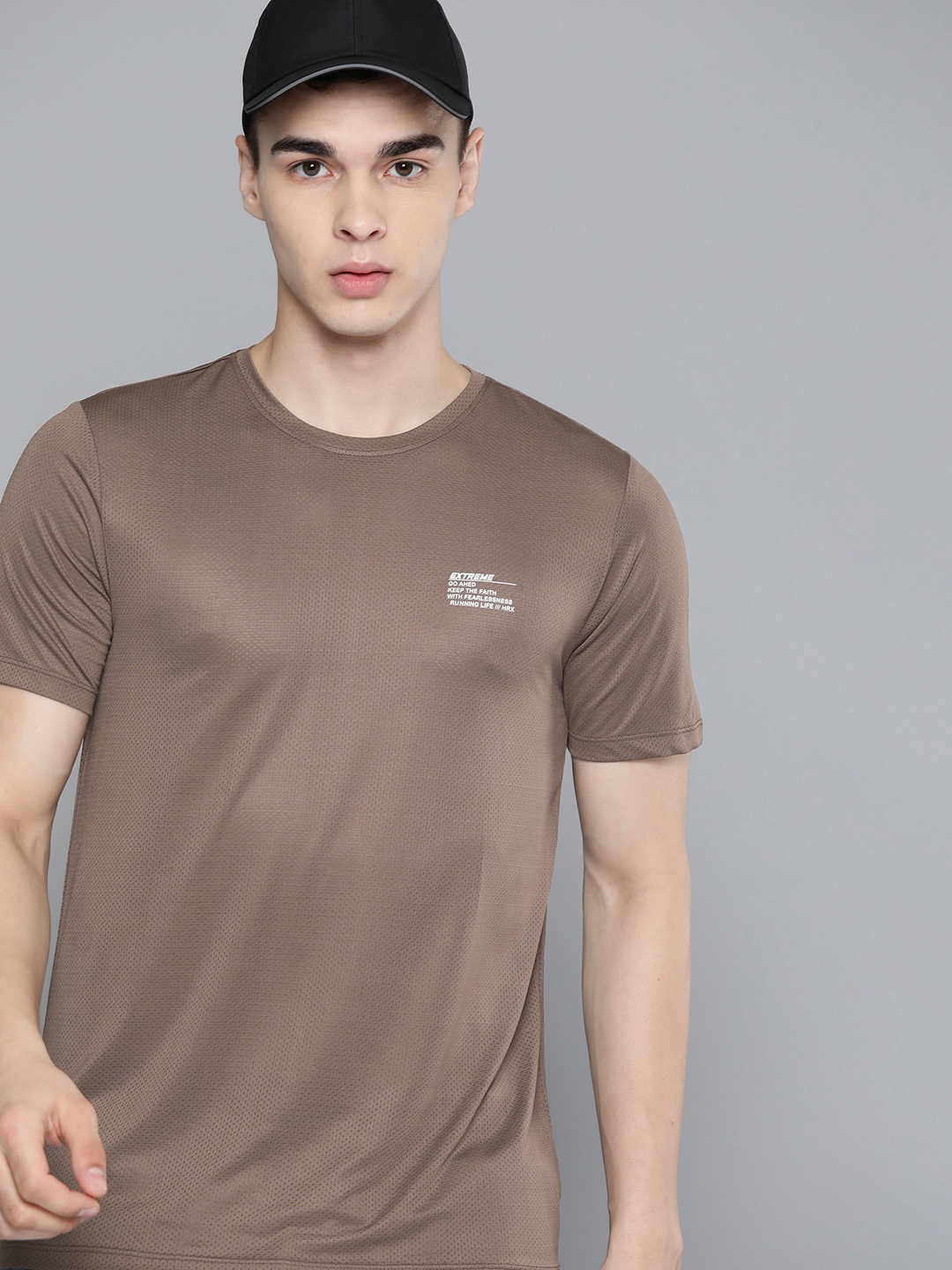 

HRX by Hrithik Roshan Men Rapid-Dry Running T-Shirt, Brown