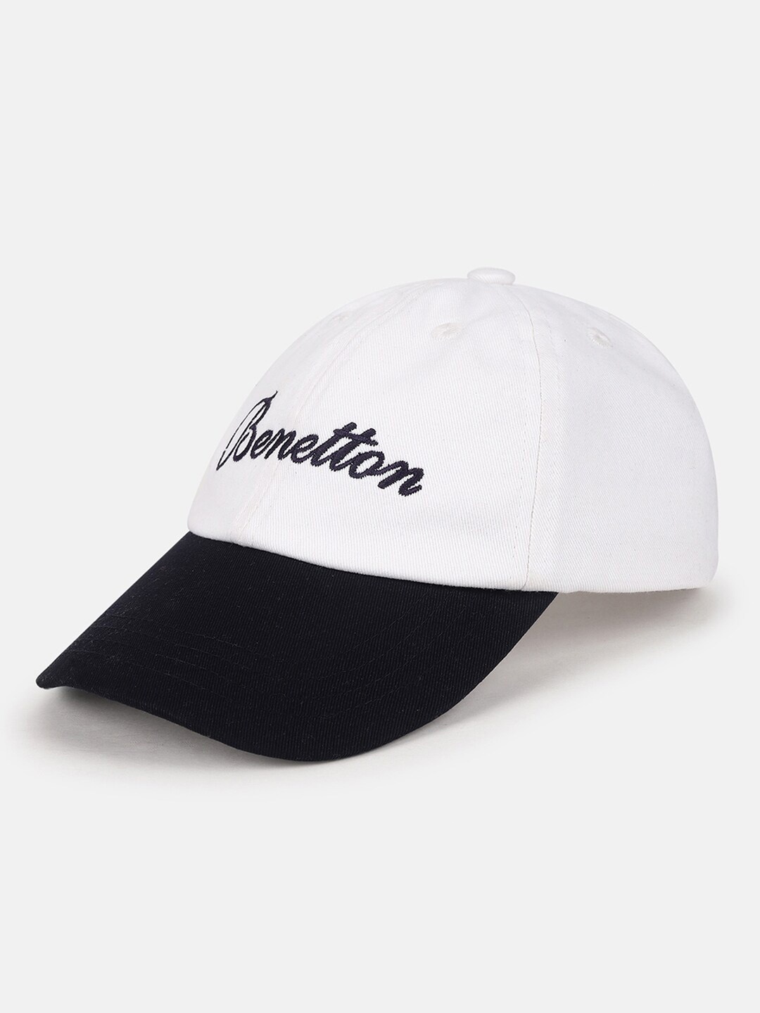 

United Colors of Benetton Girls Embroidered Cotton Baseball Cap, White