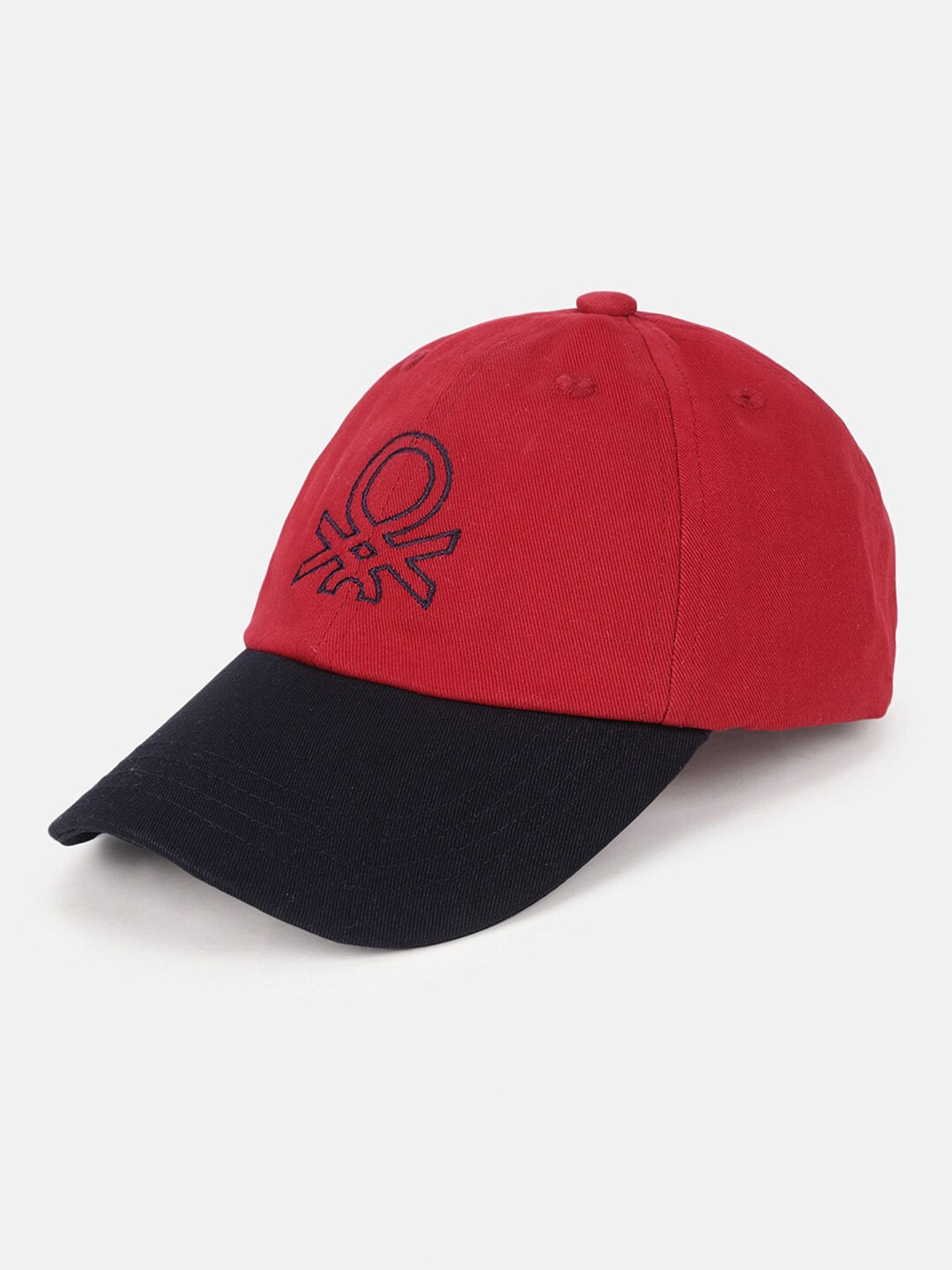 

United Colors of Benetton Kids Embroidered Cotton Baseball Cap, Red