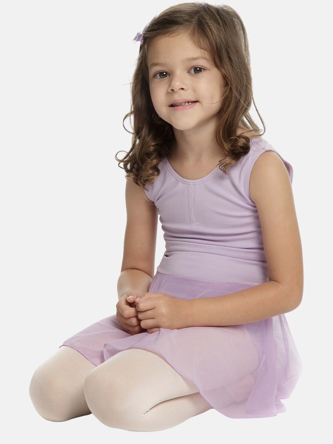 

IKAANYA Girls Ara Sleeveless Leotard Dress, Purple
