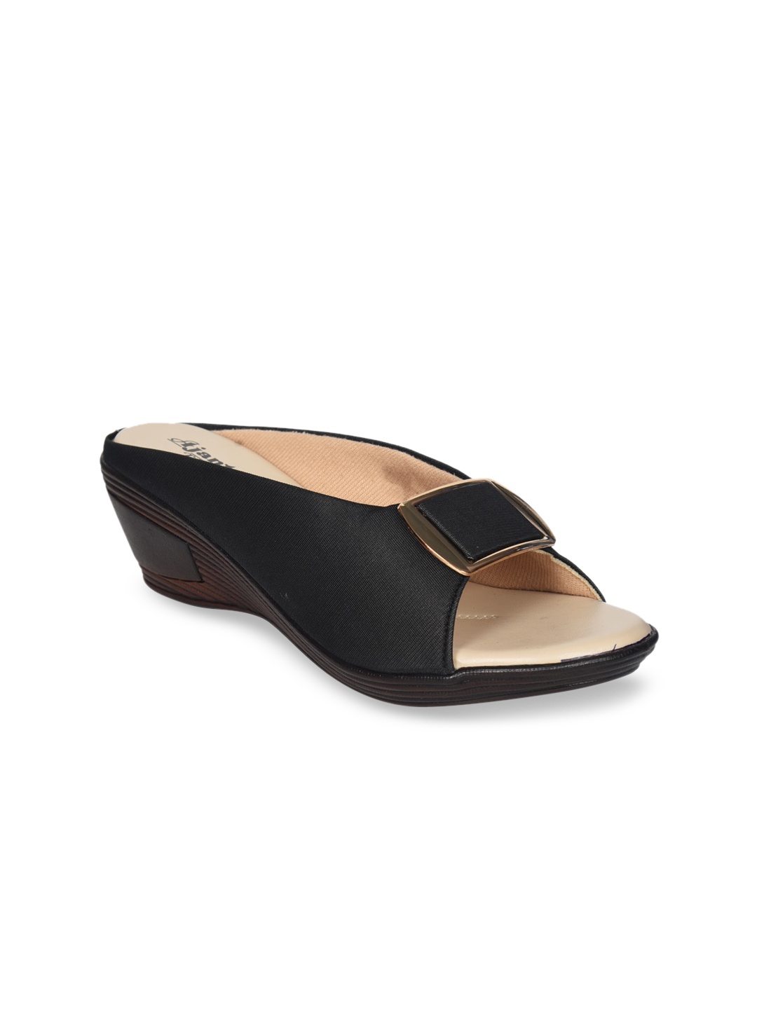 

Ajanta Embellished Open Toe Comfort Heels, Black