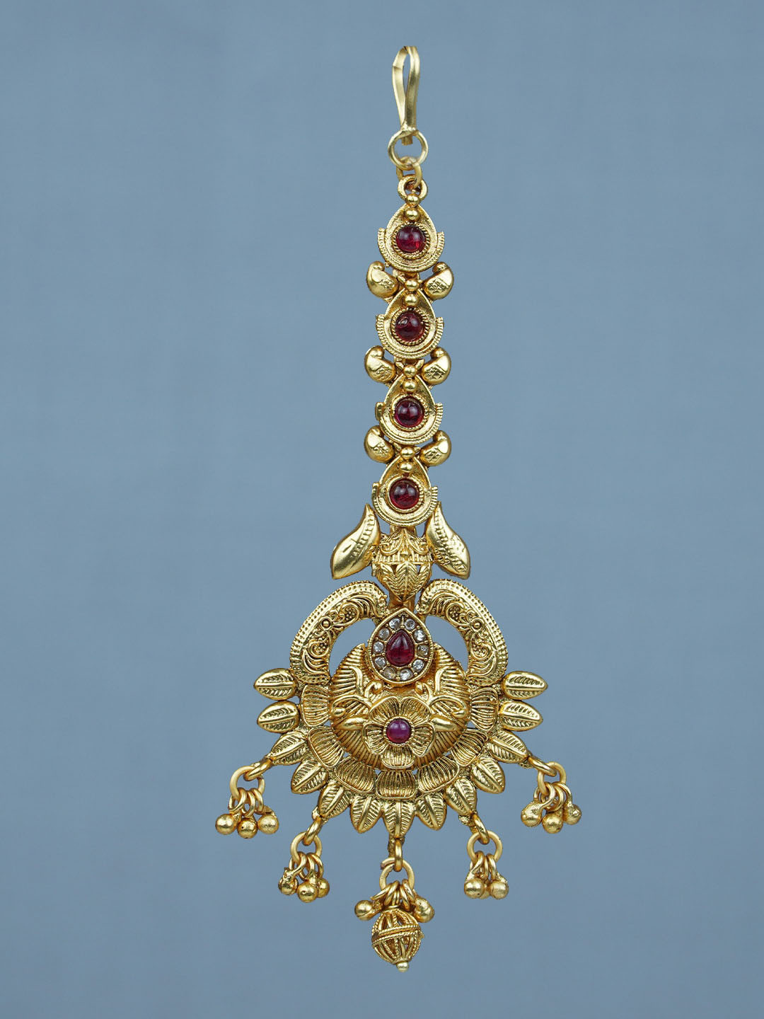 

Diksha collection Gold-Plated Stone Studded Matte Finish Maang Tikka