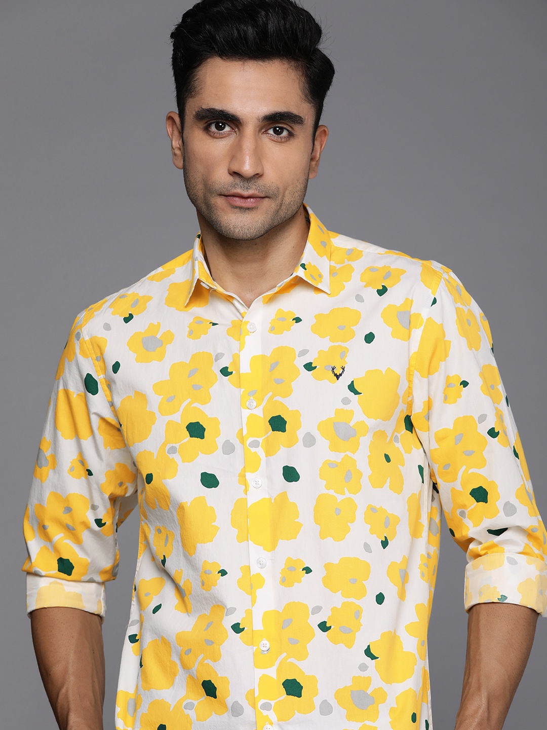 

Allen Solly Classic Printed Pure Cotton Casual Shirt, Yellow