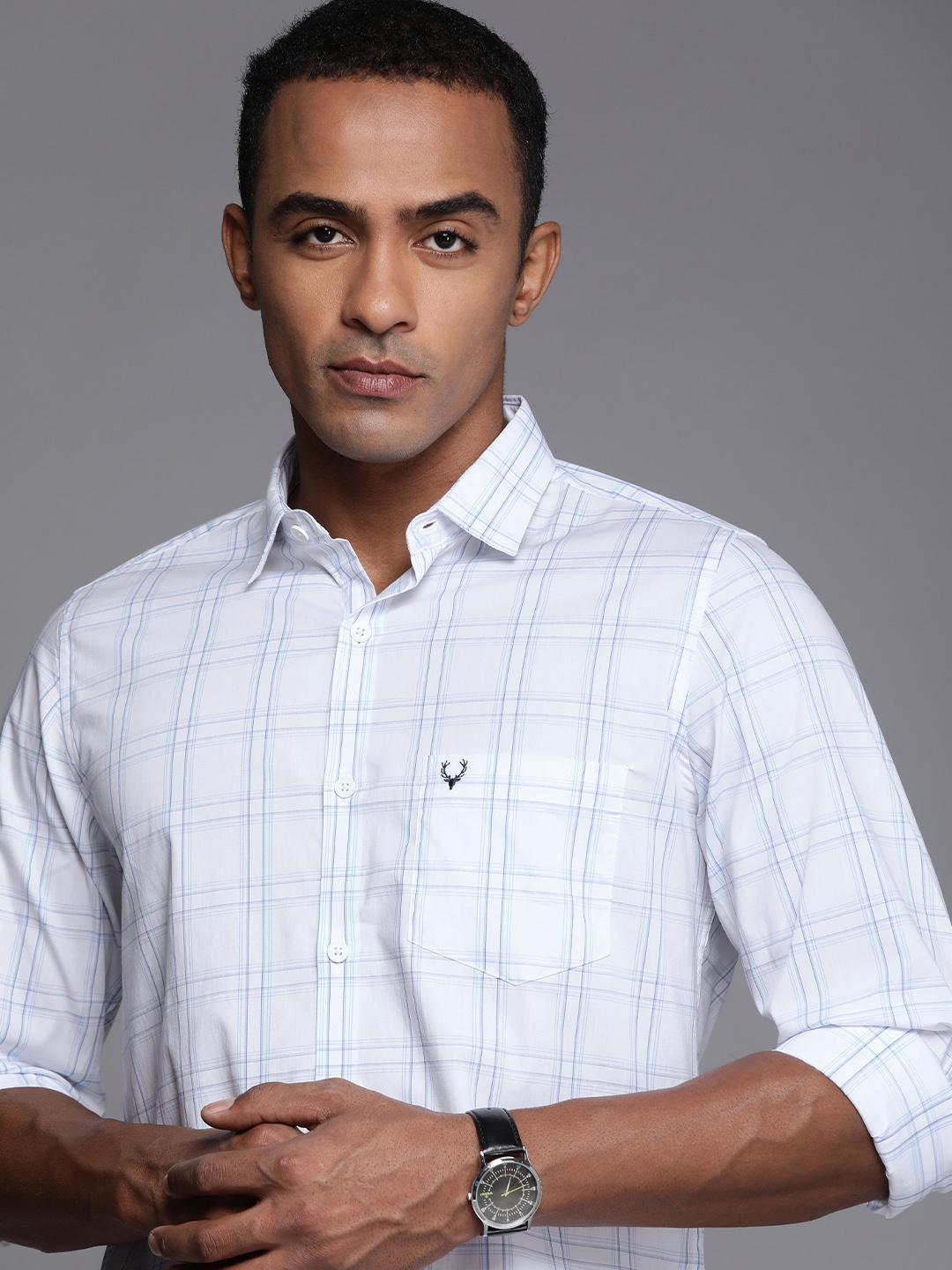 

Allen Solly Modern Fit Opaque Checked Casual Shirt, White