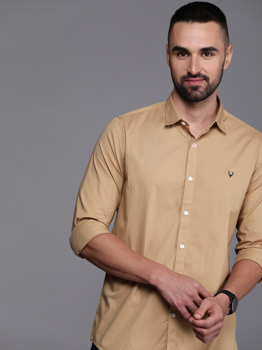 

Allen Solly Slim Fit Opaque Casual Shirt, Beige