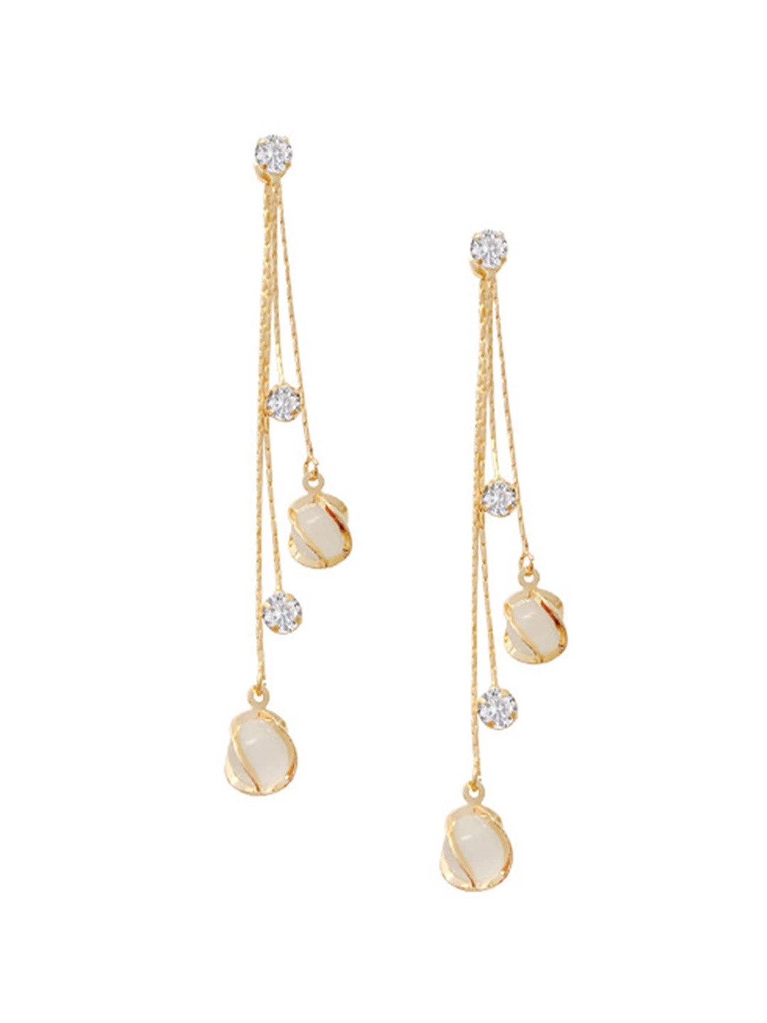 

Scintillare By Sukkhi Gold-Plated Contemporary Drop Earrings
