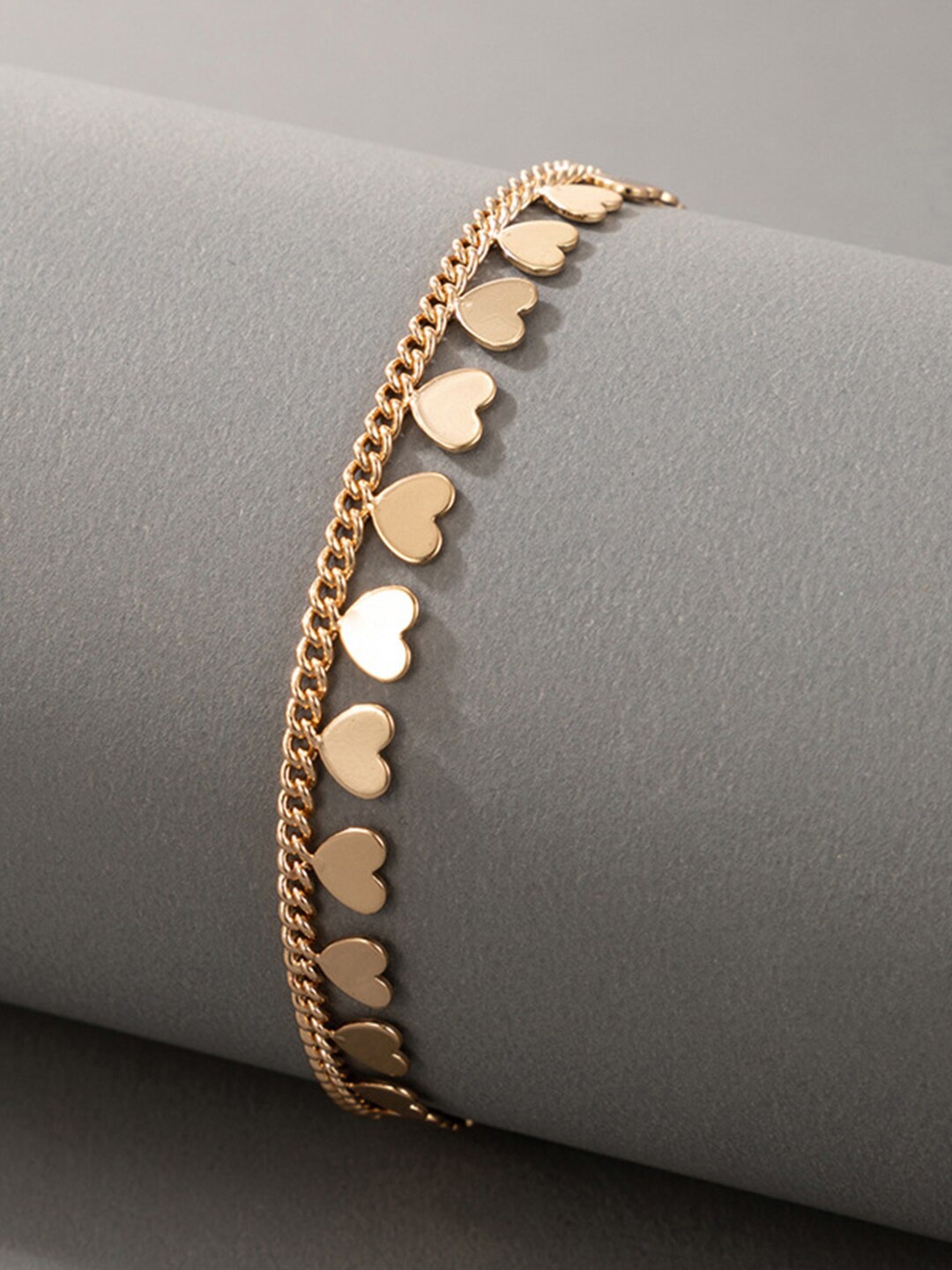 

Scintillare By Sukkhi Gold-Plated Heart Shaped Detailed Anklet