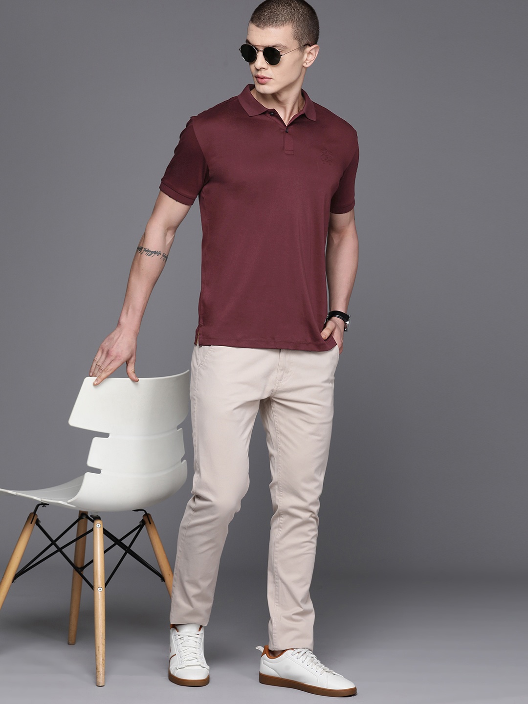 

Allen Solly Polo Collar Pure Cotton T-shirt, Maroon