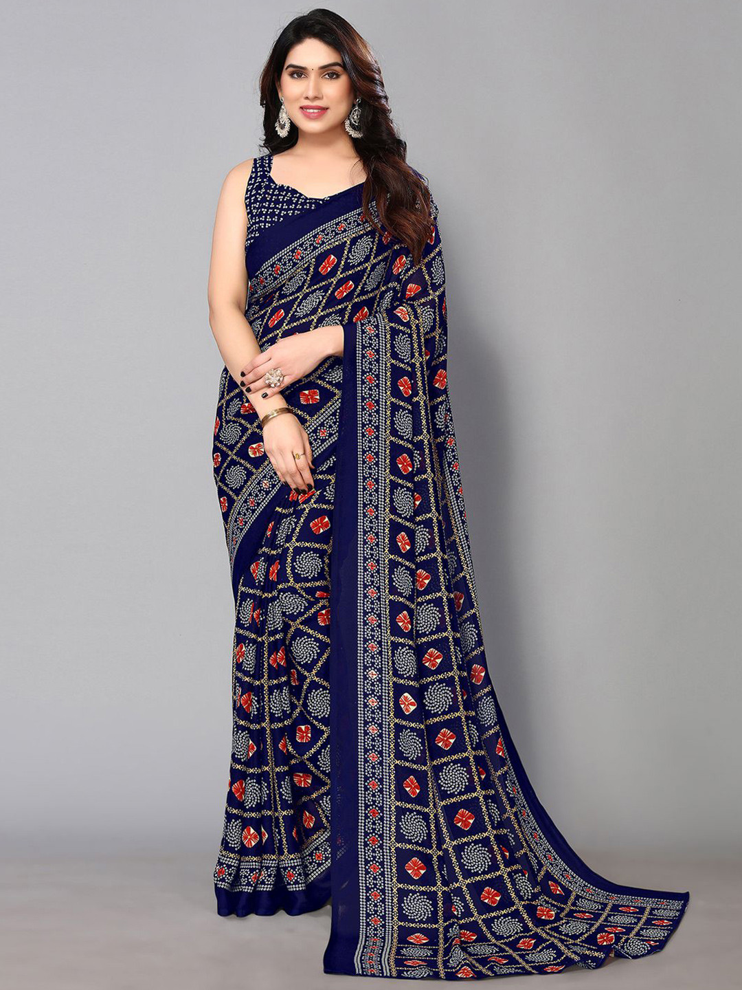 

KALINI Ethnic Motifs Printed Saree, Blue