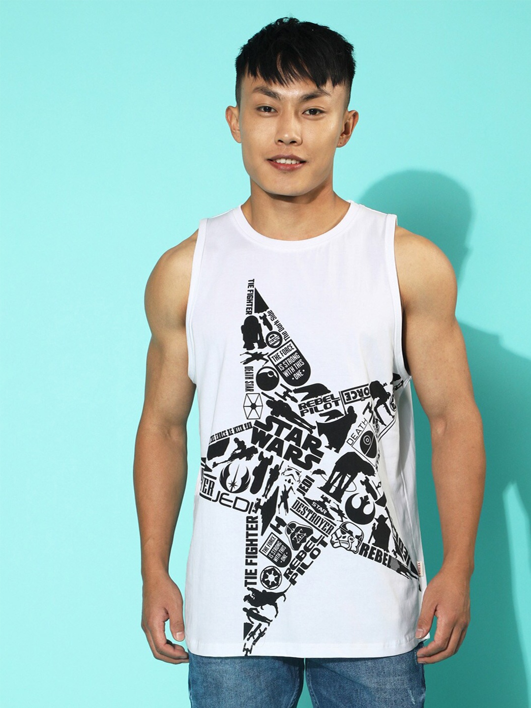 

VEIRDO Men Graphic Marvel Printed Cotton T-Shirt, White