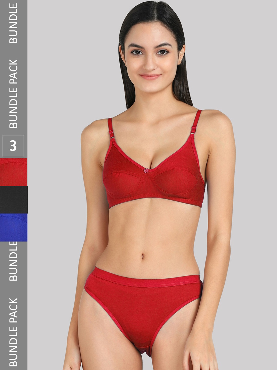 

AROUSY Women Pack Of 3 Lingerie Set, Red