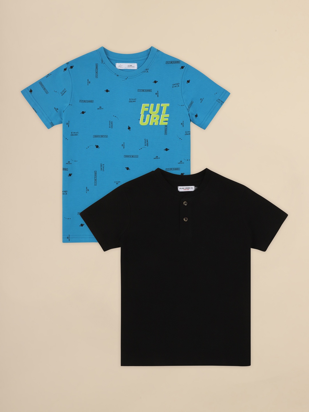 

Alan Jones Boys Pack of 2 Short Sleeves T-shirts, Blue