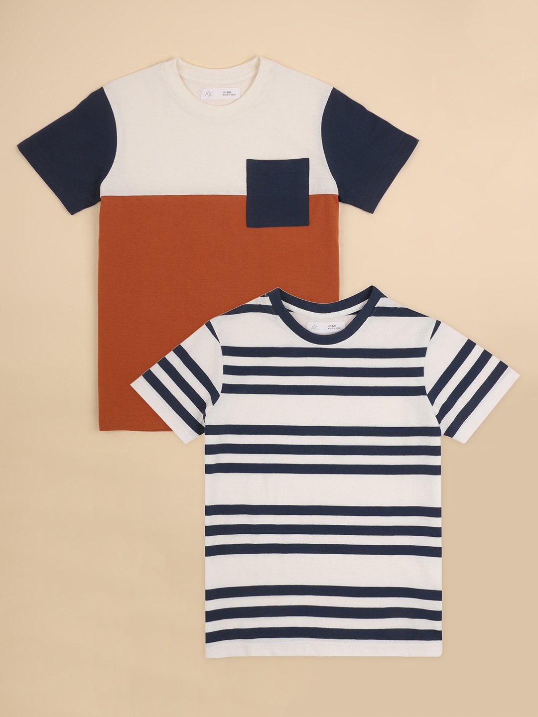 

Alan Jones Boys Pack Of 2 Striped T-shirts, White