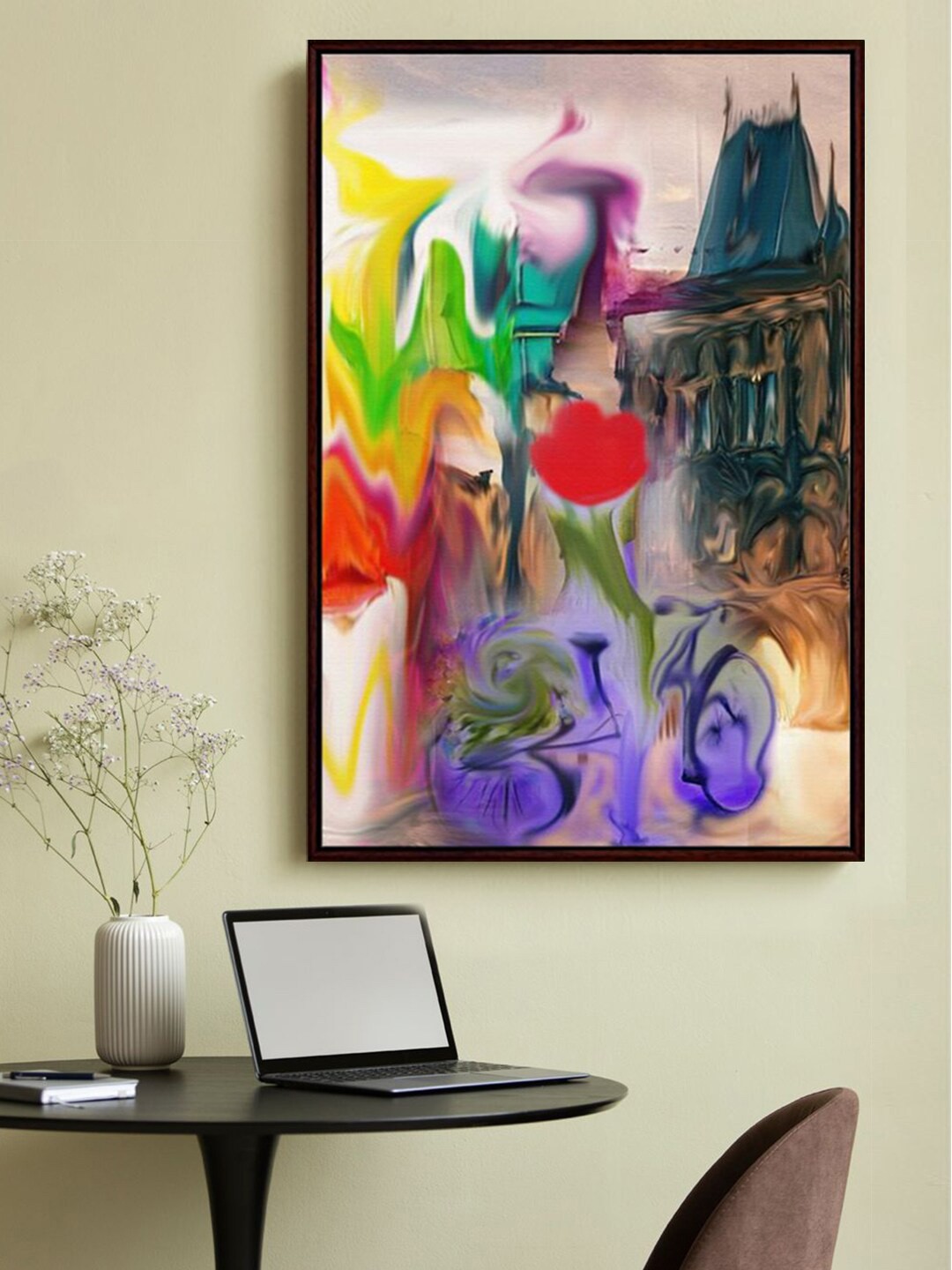 

999Store Green & Blue Framed Painting Wall Art