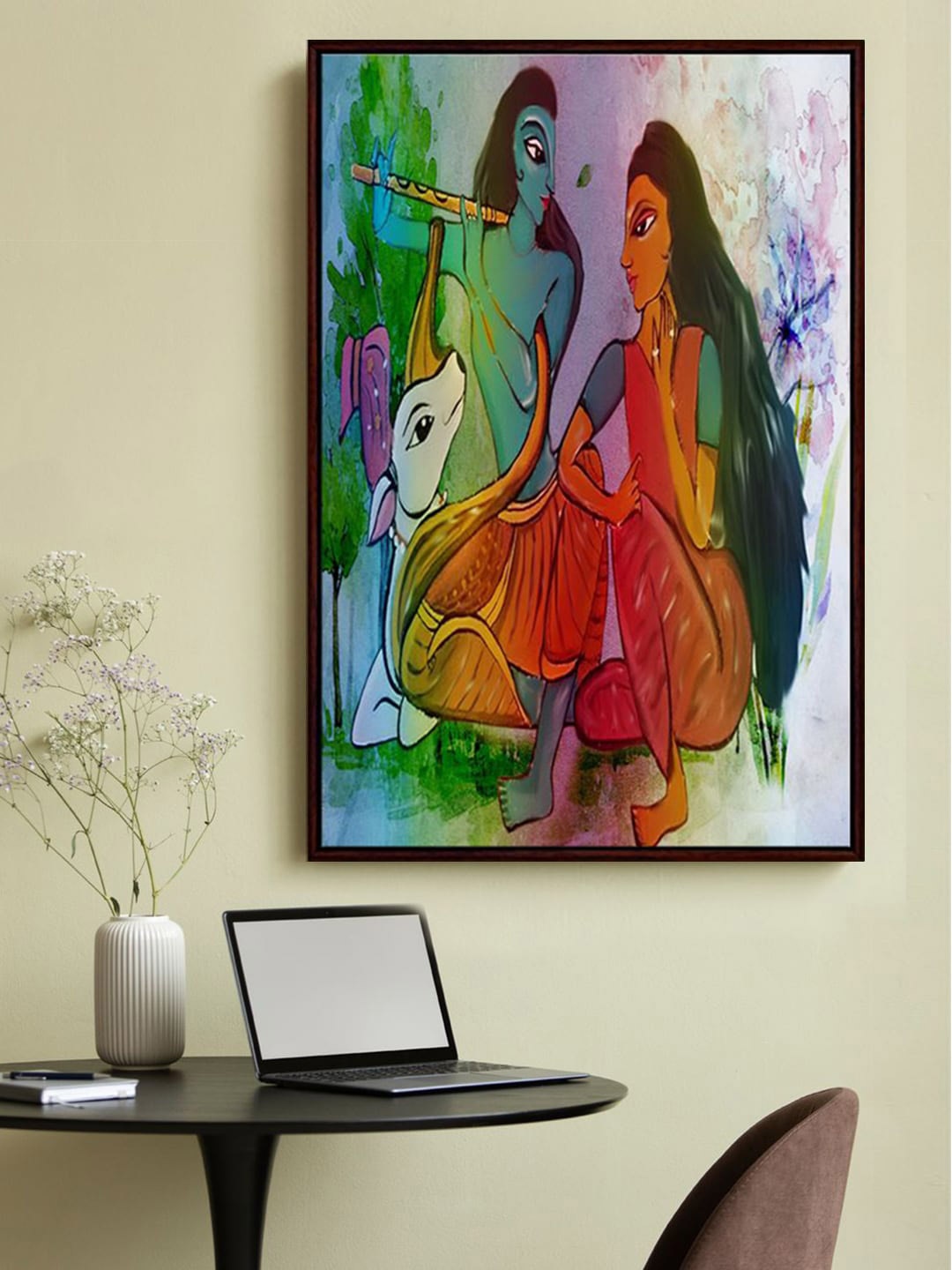 

999Store Green & Red Framed Painting Wall Art