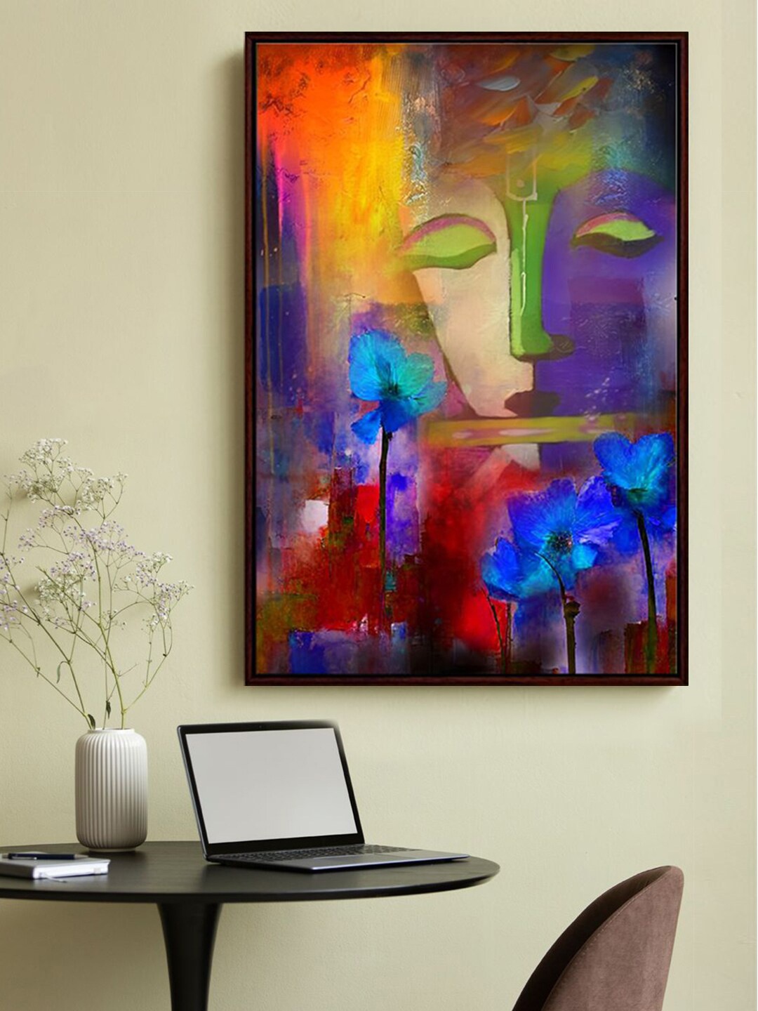 

999Store Blue & Red Framed Painting Wall Art