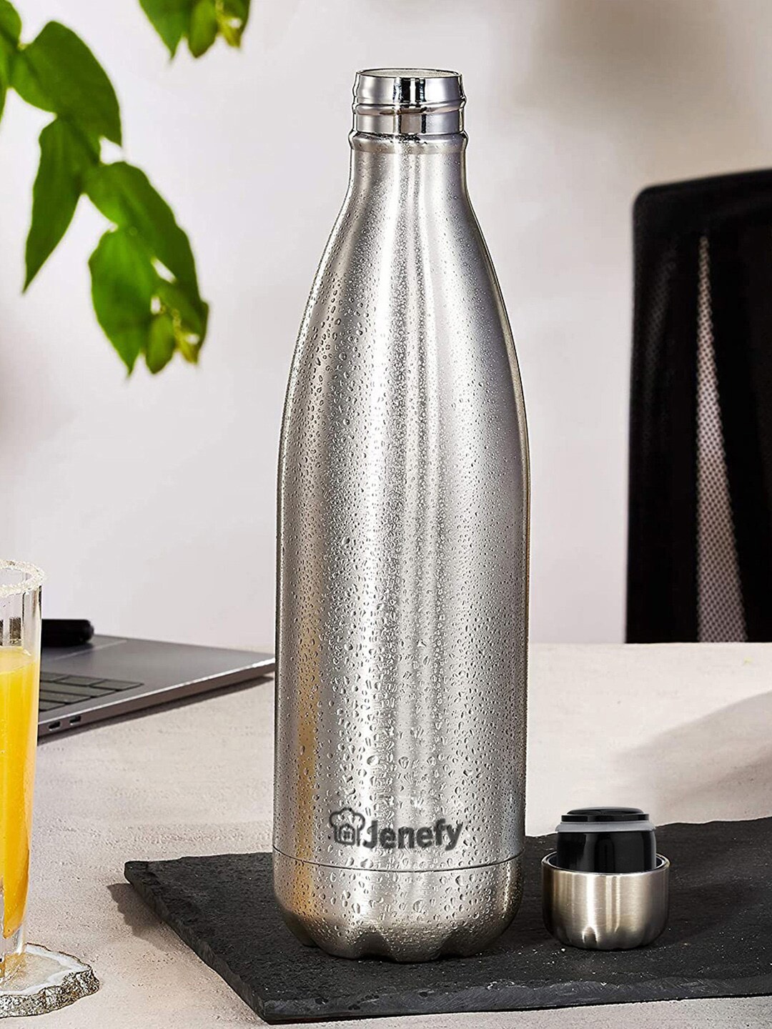 

Jenefy Logo Printed Stainless Steel Vacuum Insulated double wall Water Bottle-1L