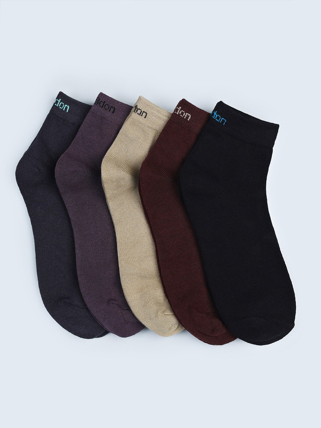 

FABdon Men Pack Of 5 Ankle-Length Socks, Black