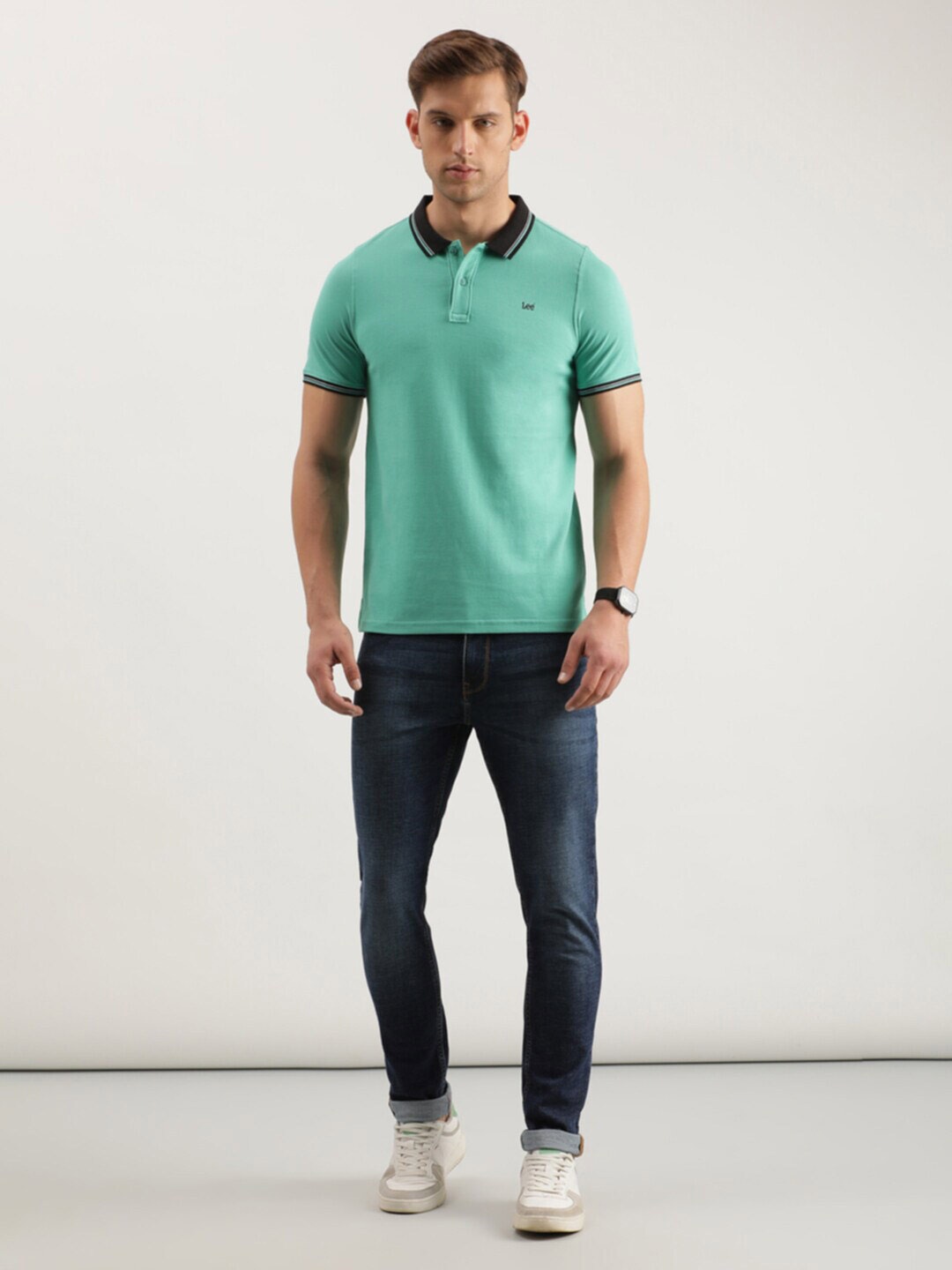 

Lee Polo Collar Slim Fit Cotton T-shirt, Green