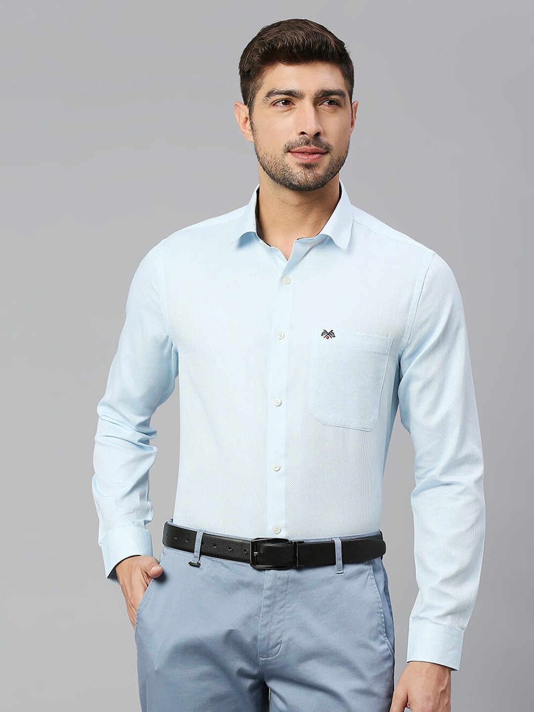 

Thomas Scott Classic Slim Fit Opaque Pure Cotton Formal Shirt, Blue