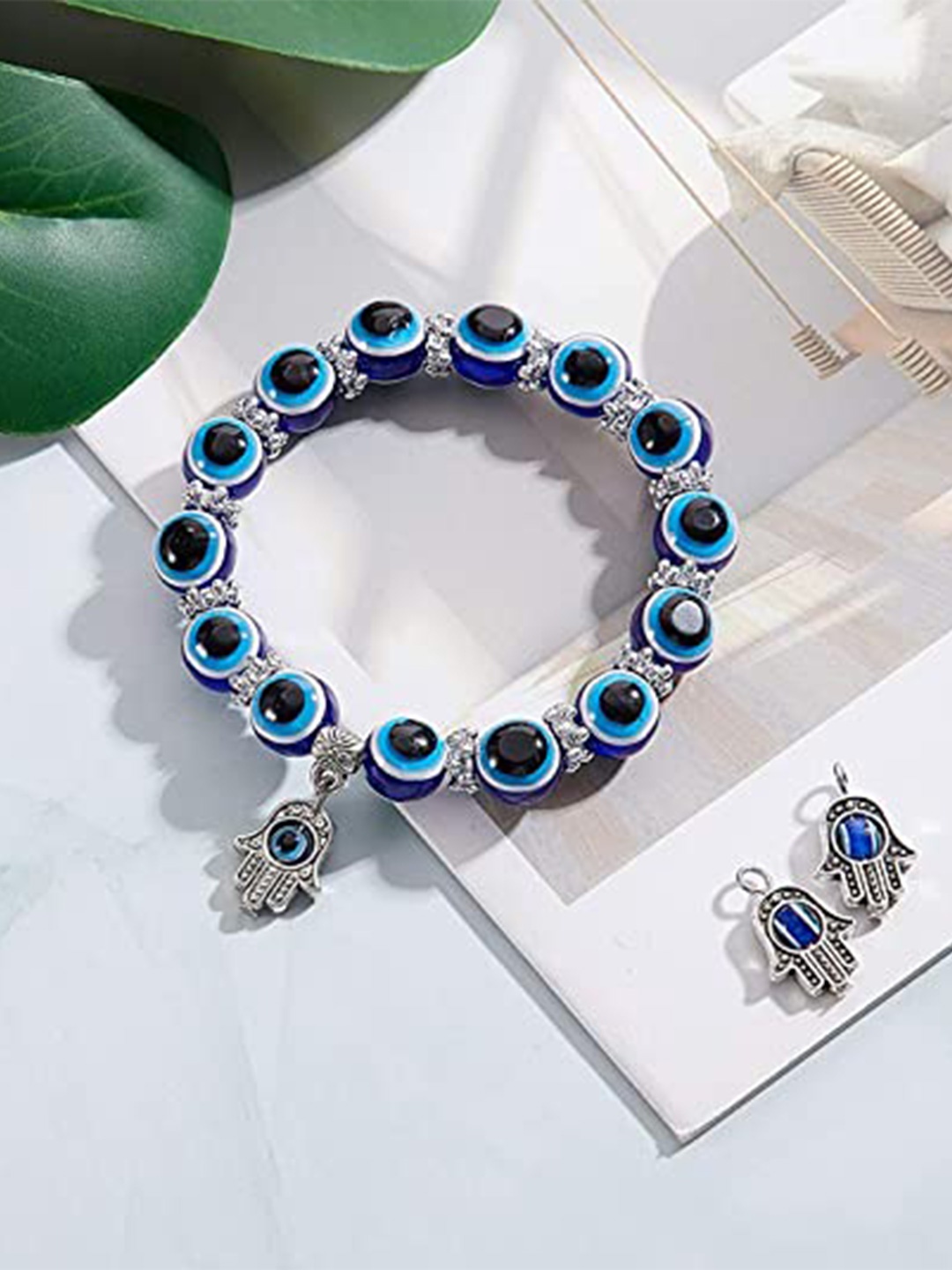 

VIEN Evil Eyes Lucky Charm Bracelet, Blue