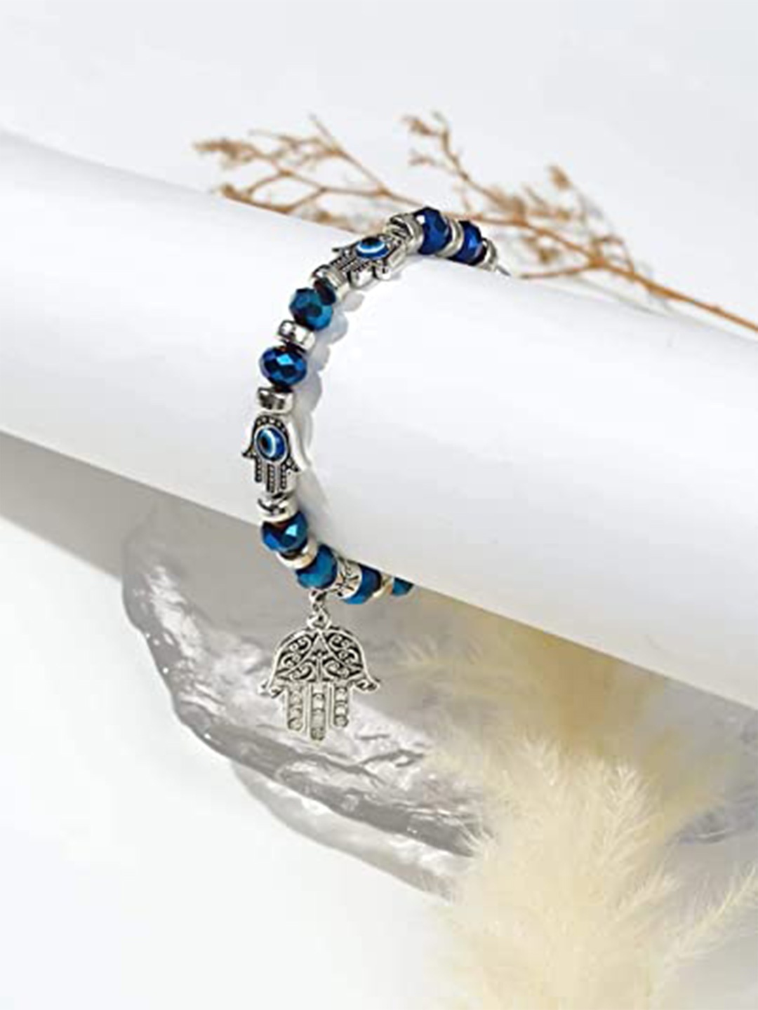 

VIEN Evil Eyes Lucky Charm Bracelet, Silver