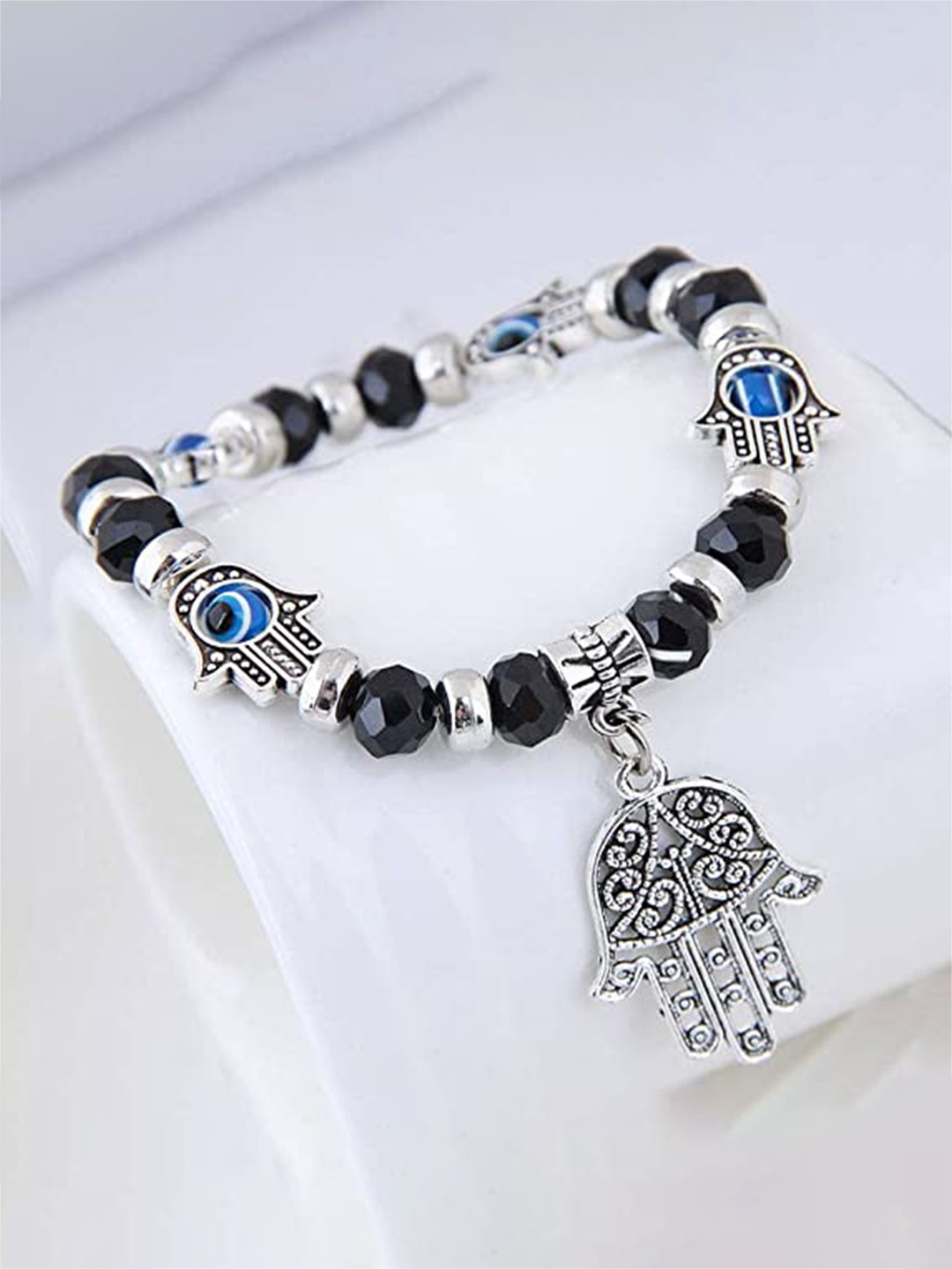 

VIEN Evil Eyes Lucky Charm Bracelet, Black