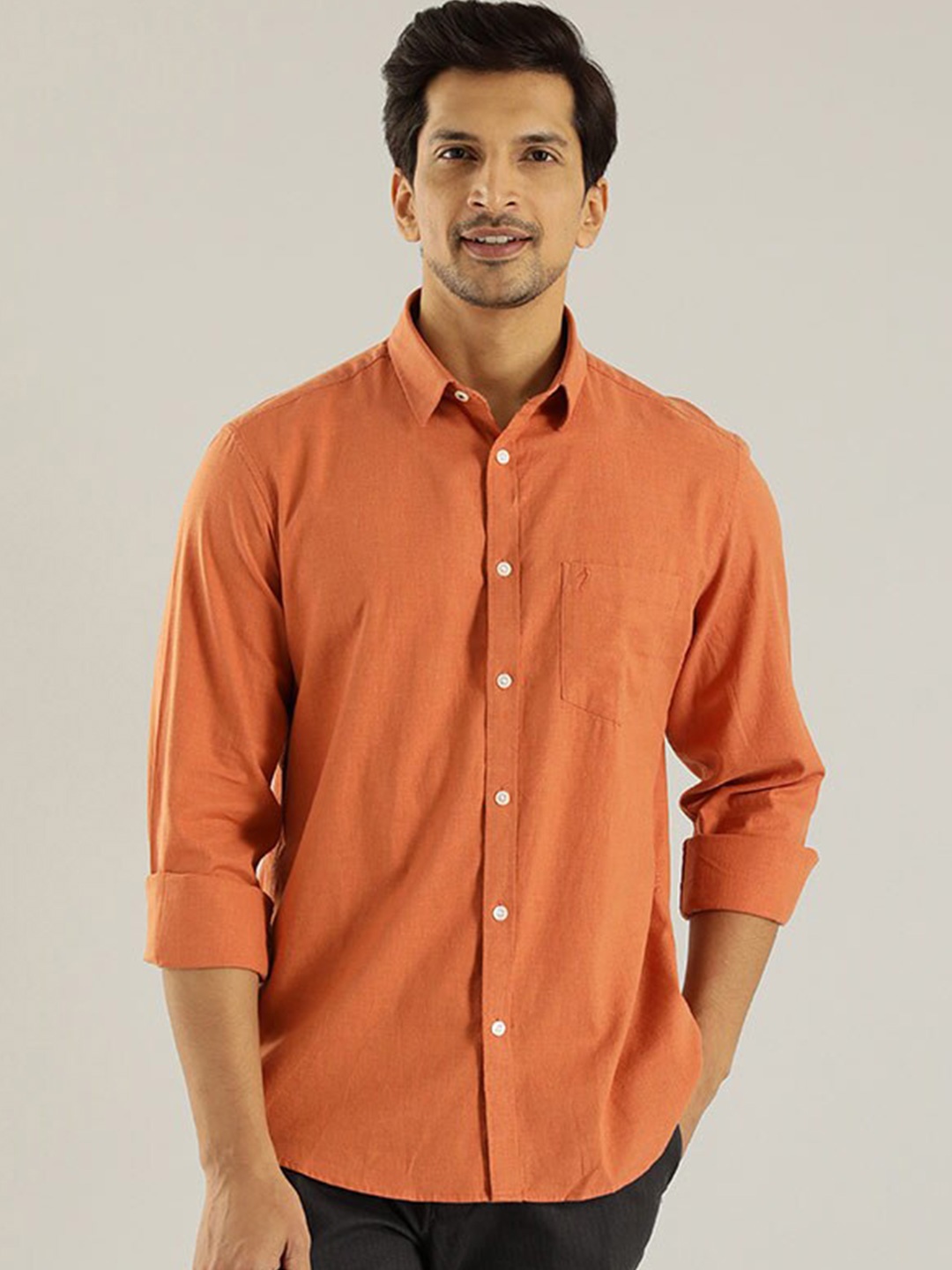 

Indian Terrain Classic Slim Fit Pure Cotton Casual Shirt, Red