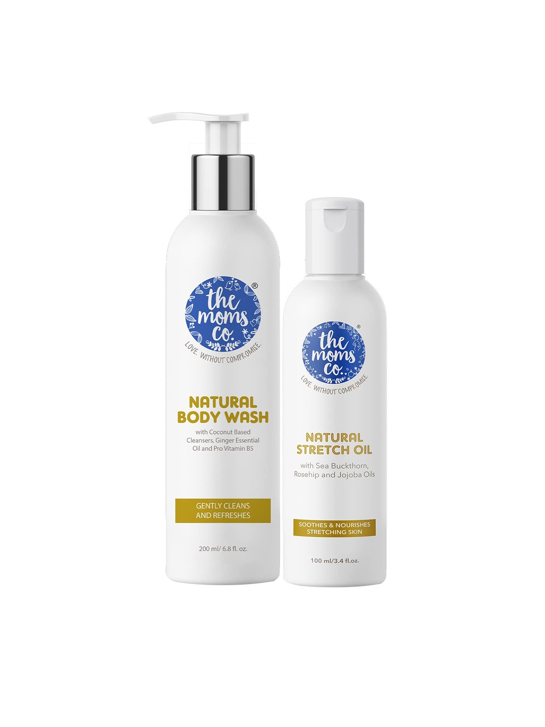 

The Moms Co. Dry Skin Combo Pack with Body Wash (200ml) and Stretch Oil (100ml), White