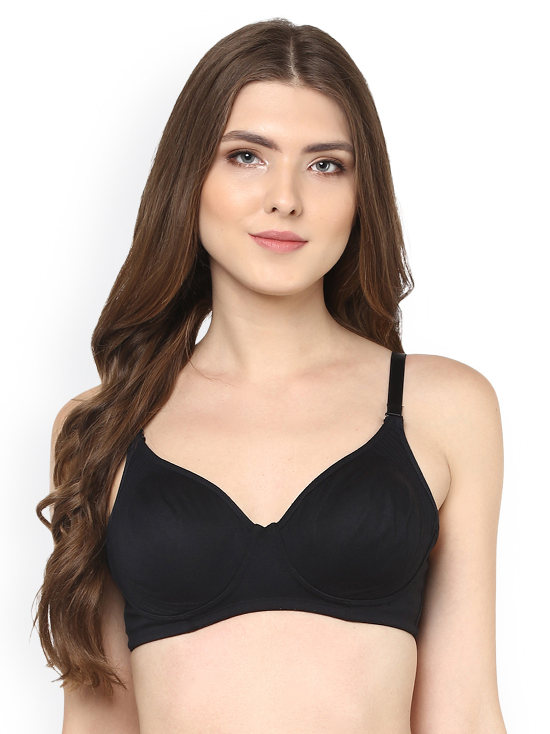 

Soie Black Solid Non-Wired Non Padded Everyday Bra