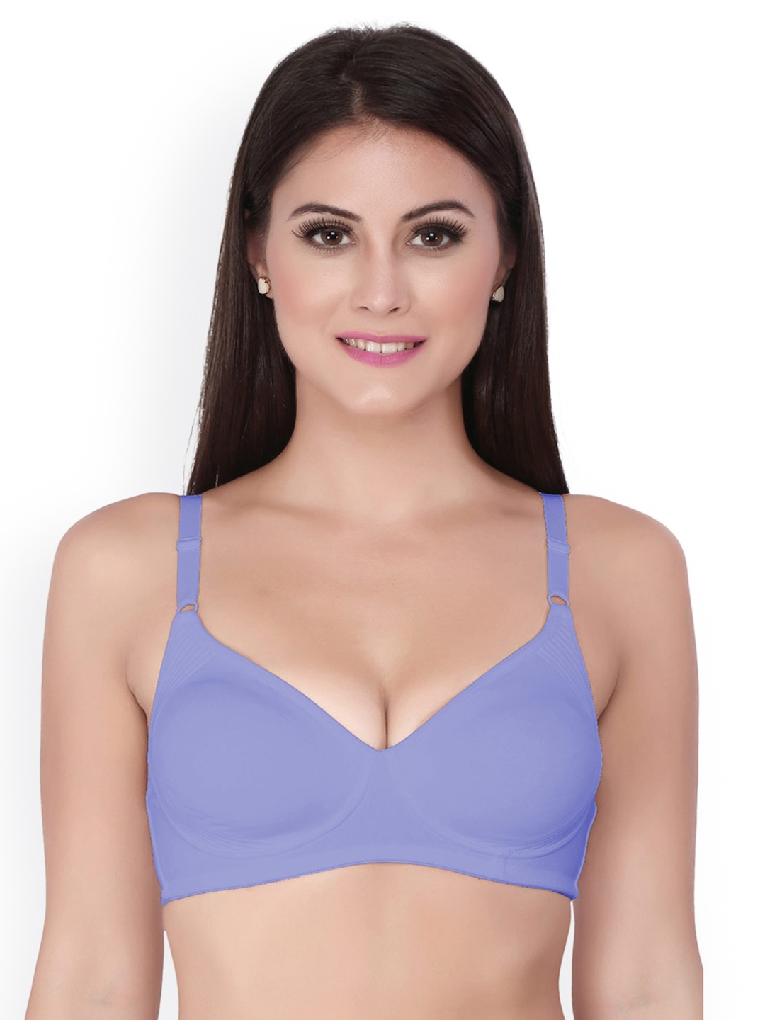 

Soie Purple Solid Non-Wired Lightly Padded T-shirt Bra
