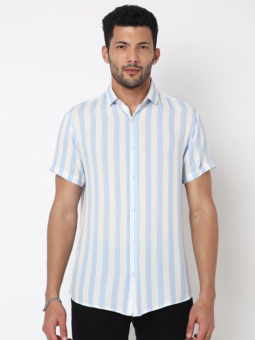

7Shores Classic Striped Casual Shirt, White